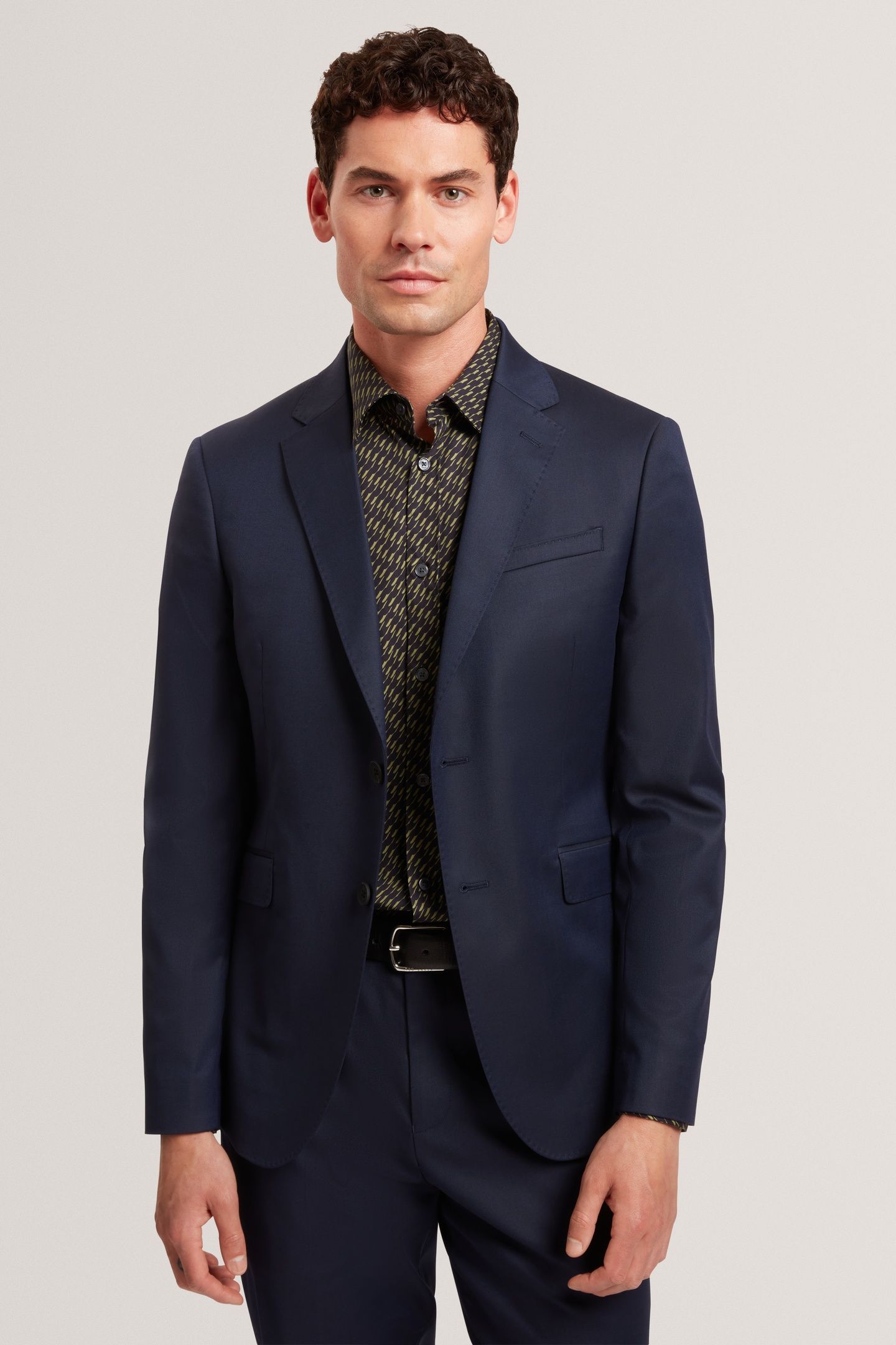 SLIM FIT WOOL BLEND SUIT BLAZER NAVY 1