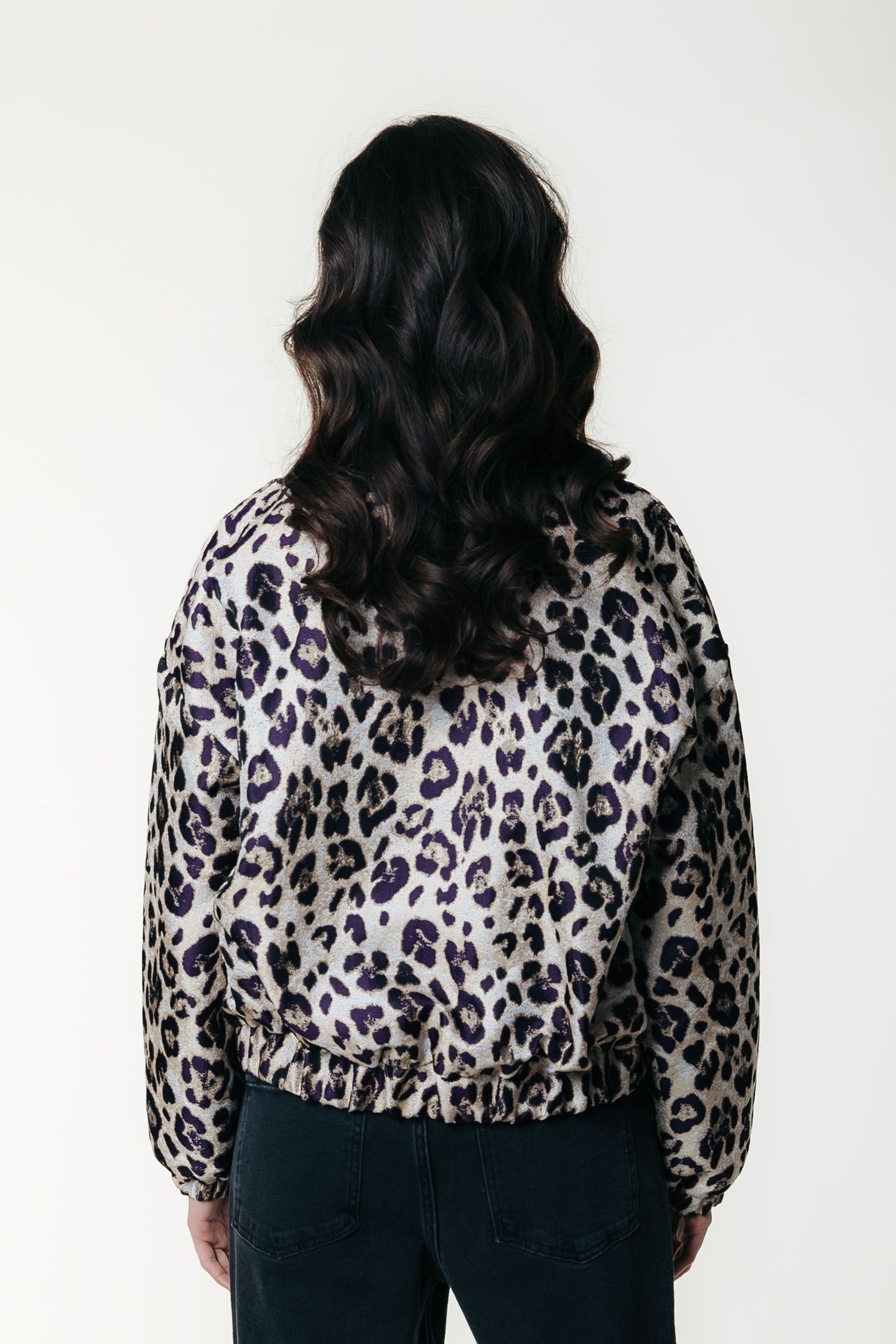 BENTE LEOPARD JACQUARD BOMBER JACKET BEIGE 3