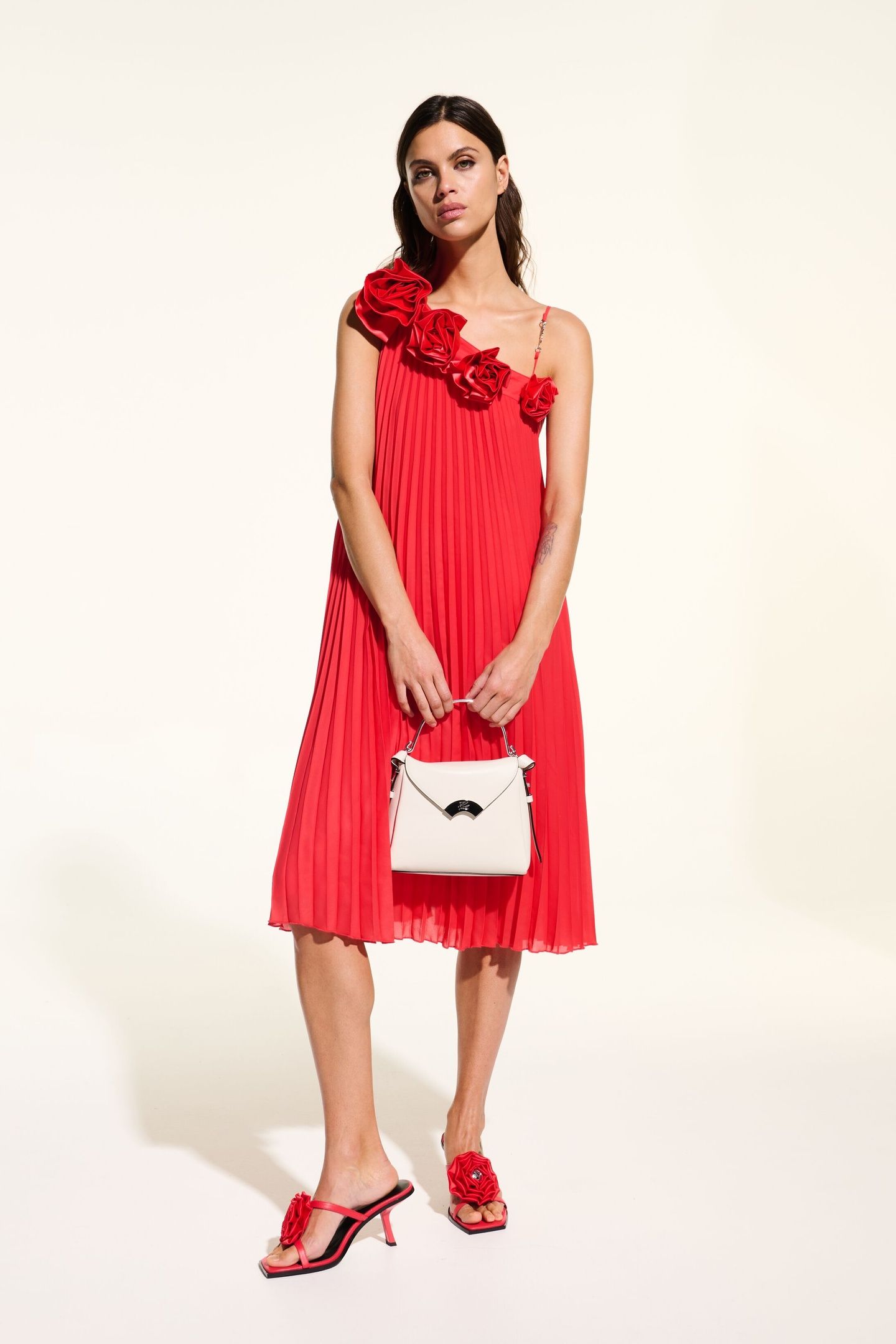KARL STUDIO PLEATED DRESS HIBISCUS 2