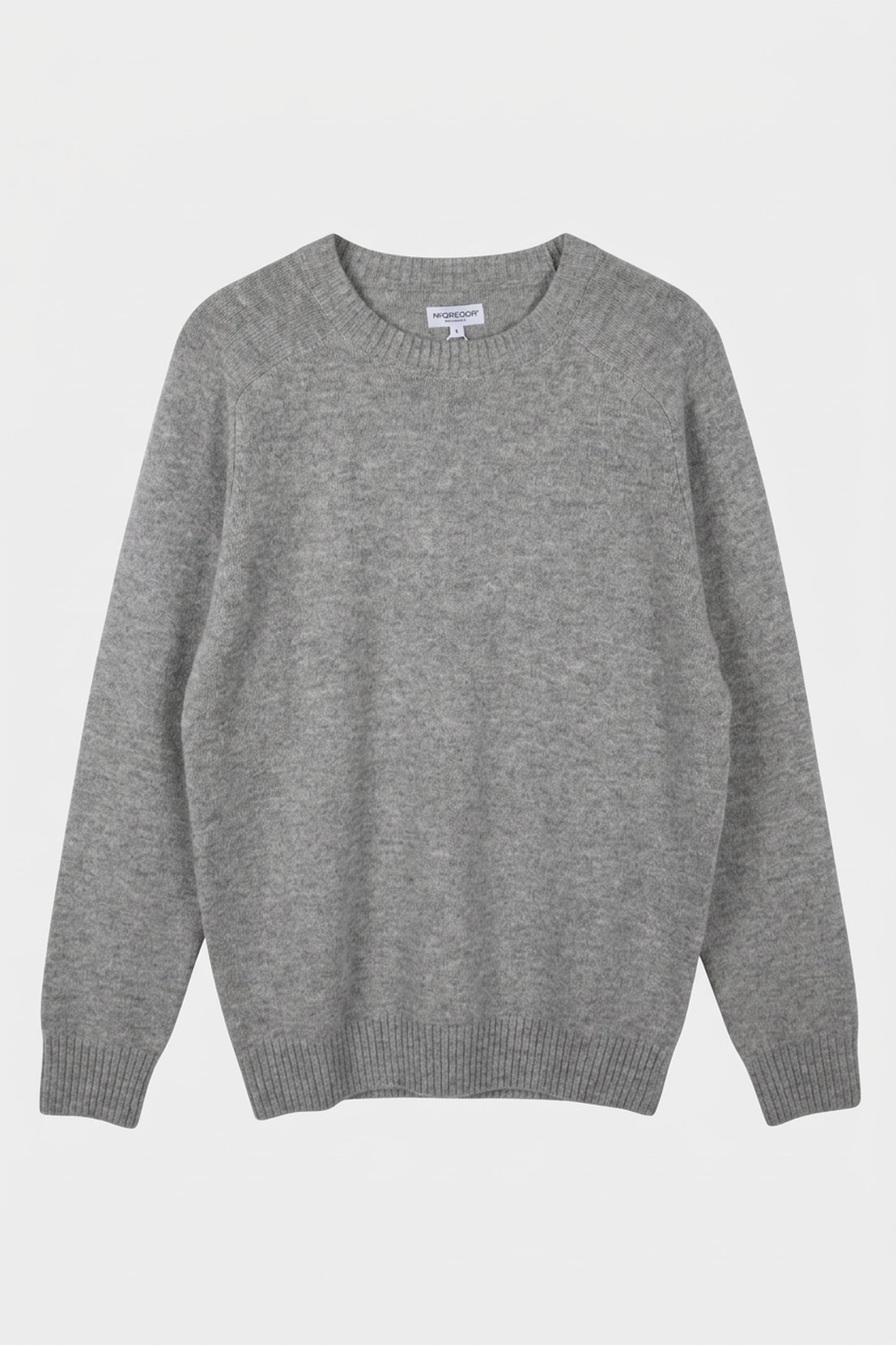 LAMBSWOOL CREW NECK SWEATER MEDIUM GREY MELANGE 3
