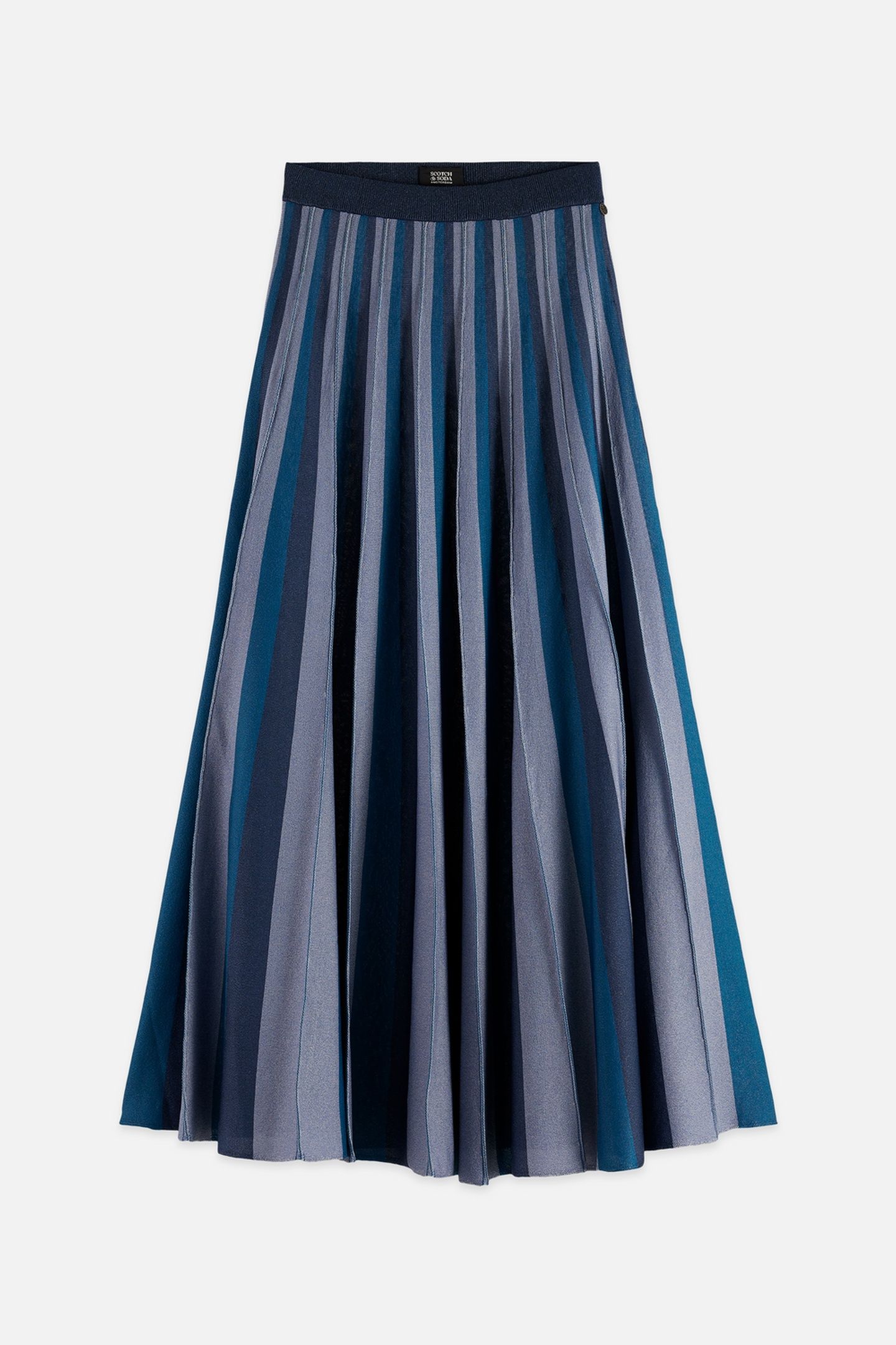 PLEATED STRIPE KNITTED MIDI SKIRT CARBON 4