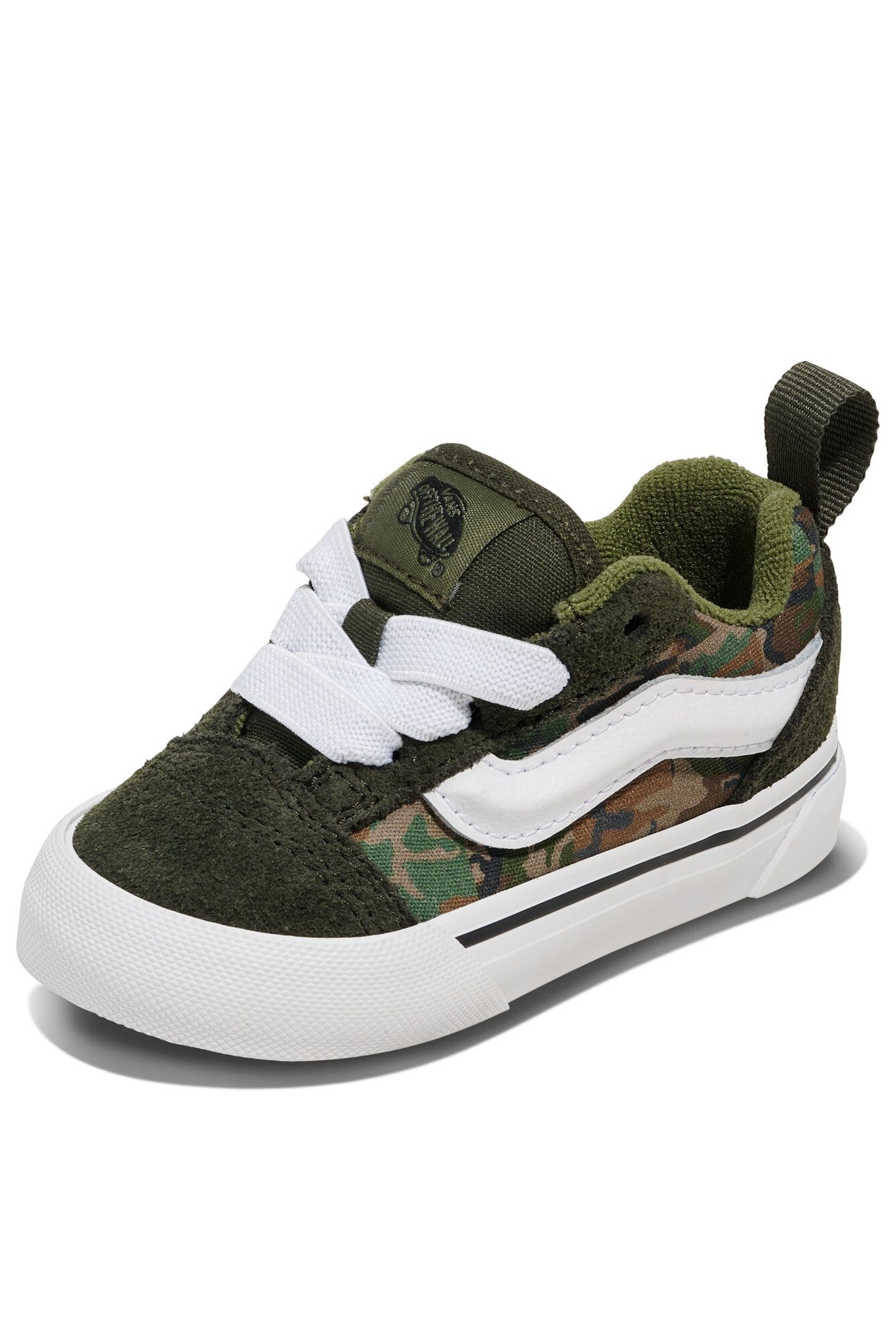 TODDLER KNU SKOOL ELASTIC LACE CHECK CAMO GREEN 2