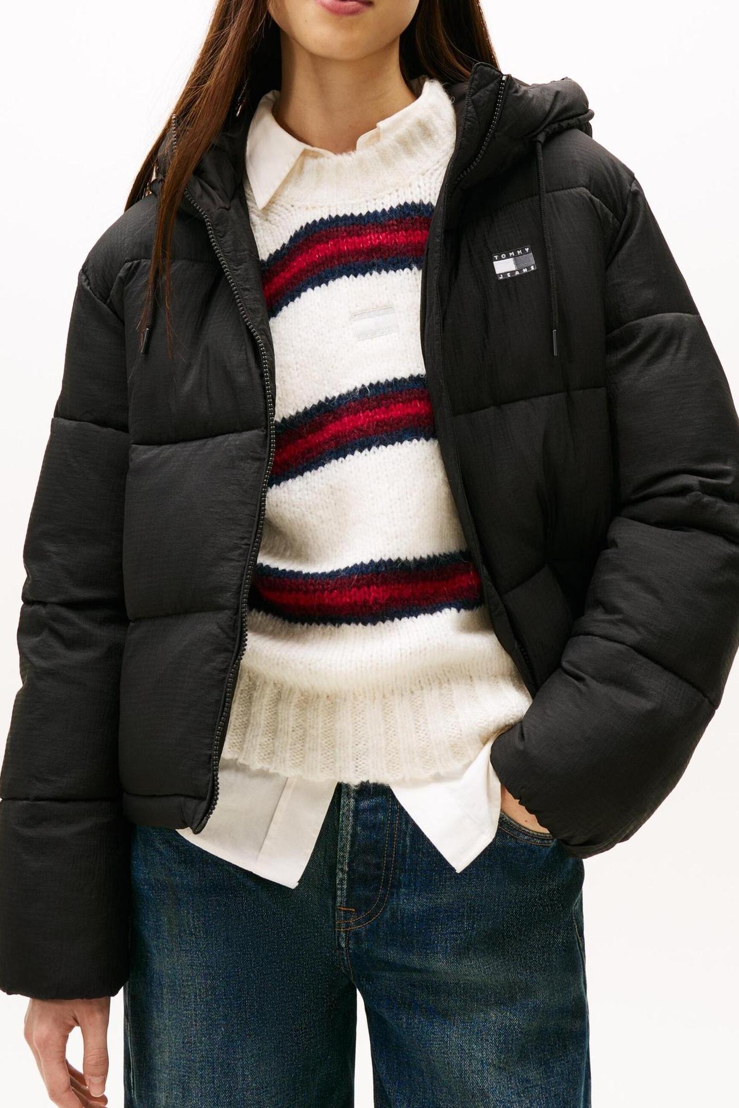 TJW HOODED PUFFER JACKET BLACK 1