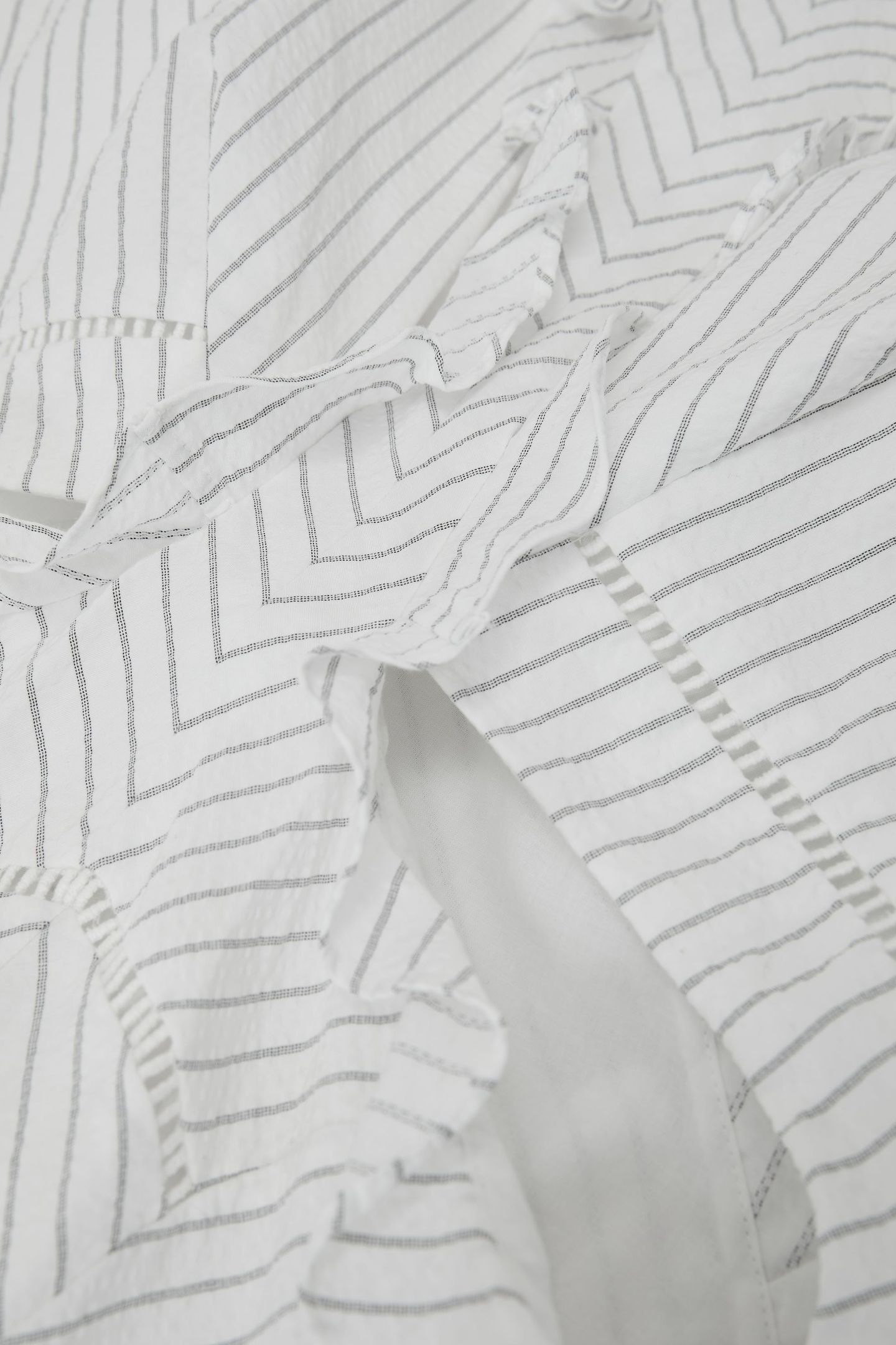 RUFFLE DETAIL STRIPED MIDI DRESS IVORY/BLUE 5
