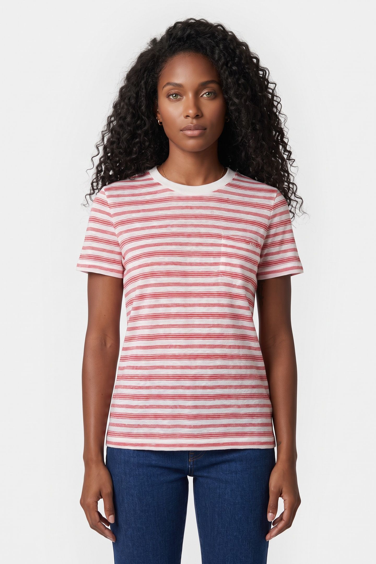 TOP SHORT SLEEVE STRIPED RED 3