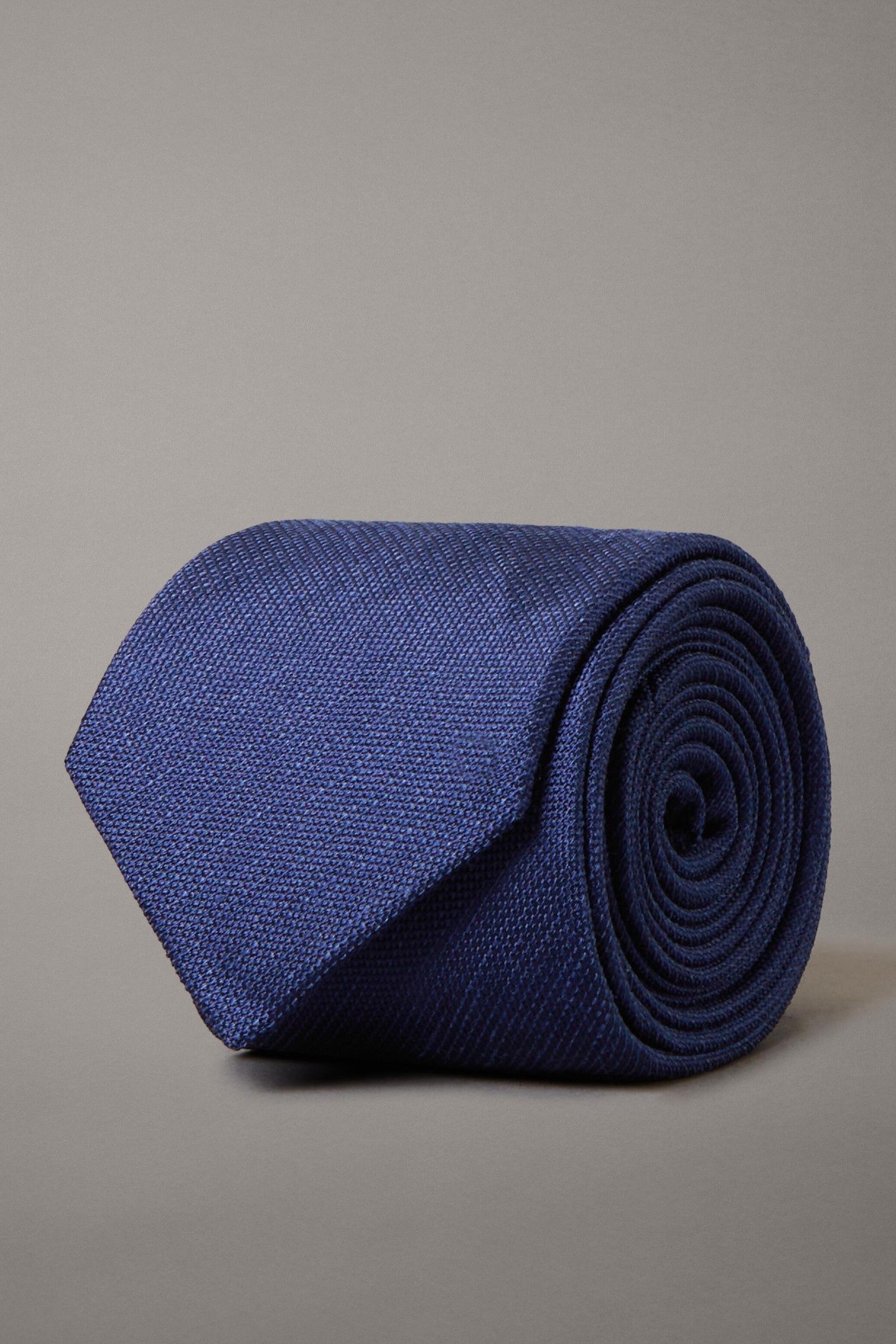 TRACY LINEN TEXTURED TIE NAVY BLUE 3