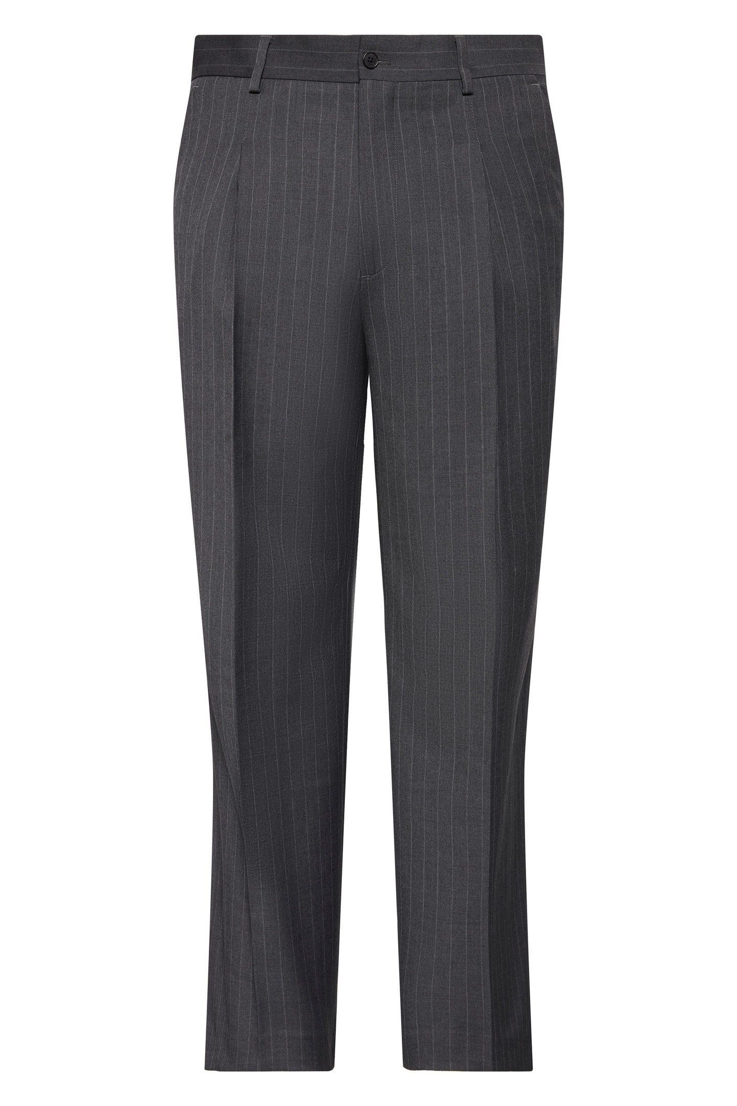 STRAIGHT WOOL PINSTRIPE CHARCOAL HEATHER 2