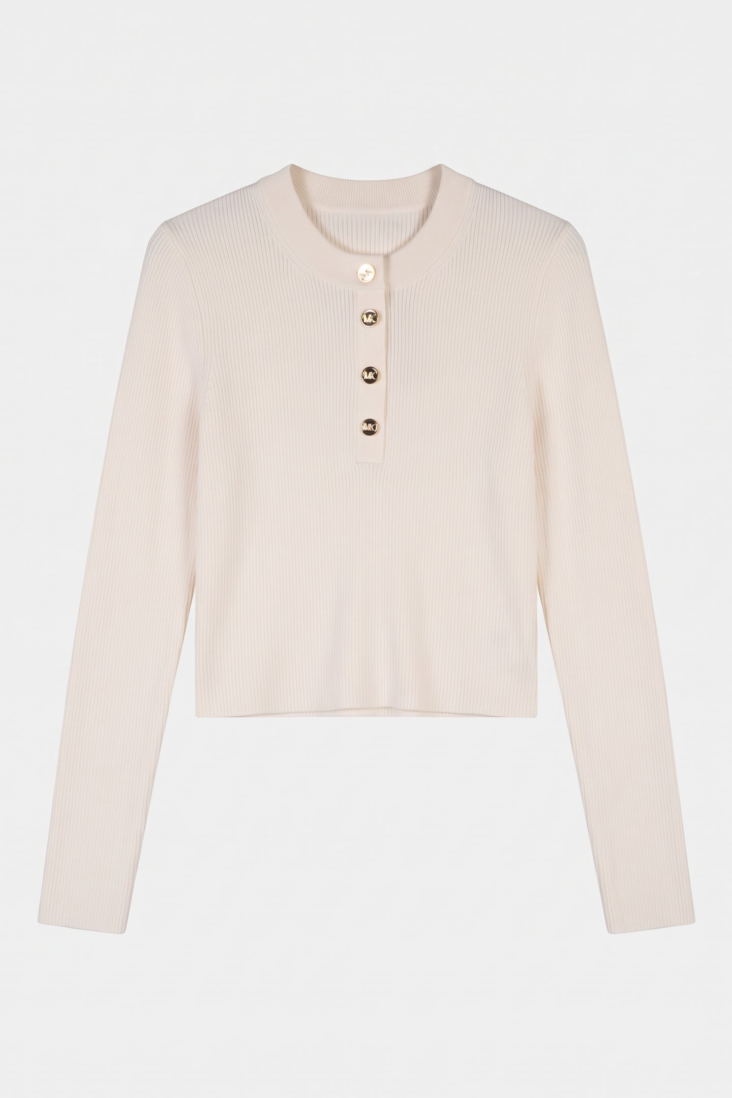 MERINO LS RIBED BUTN SWEATER BONE 3