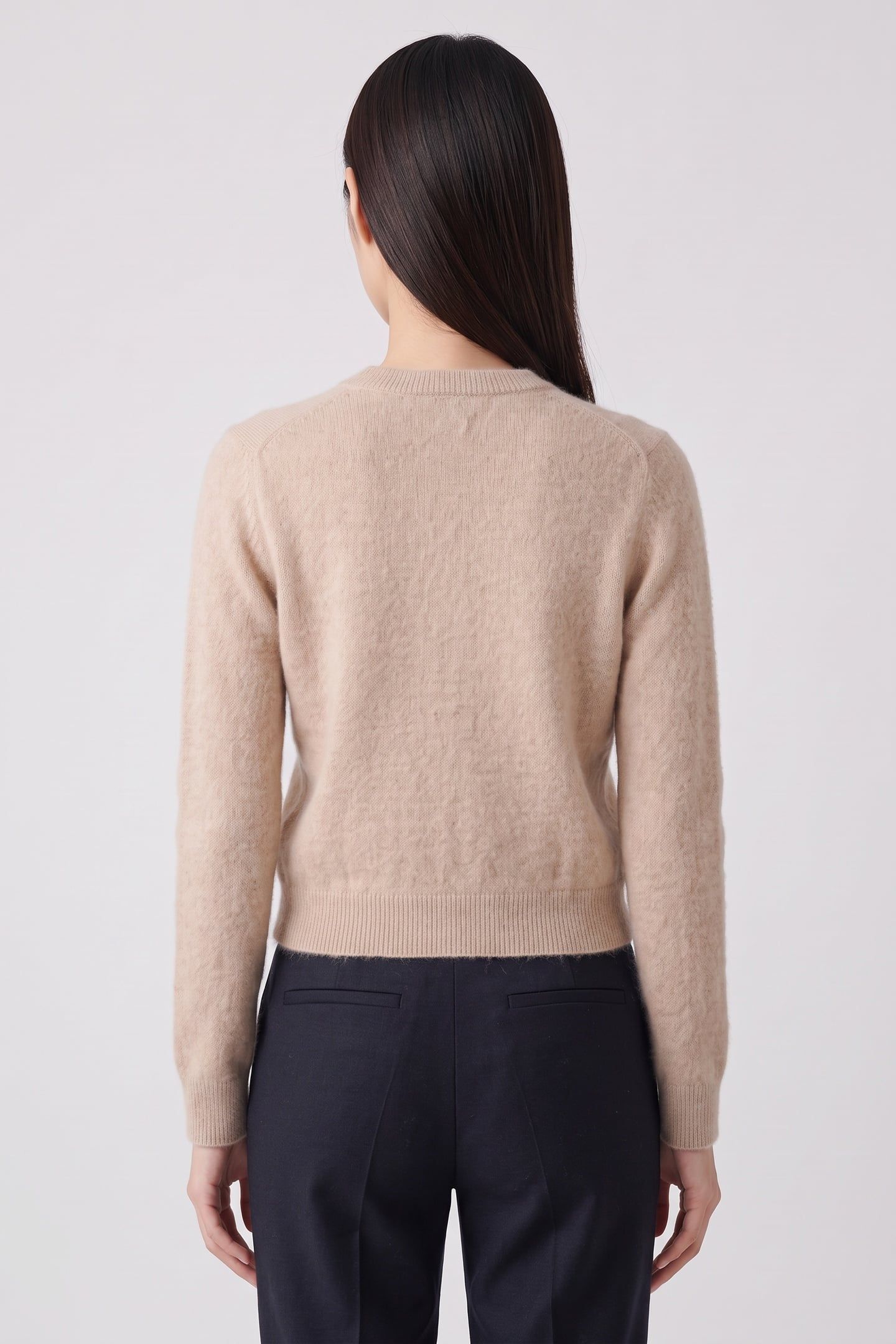 ALPACA C-NECK LOOSE CARDIGAN HEATHER OATMILK 2