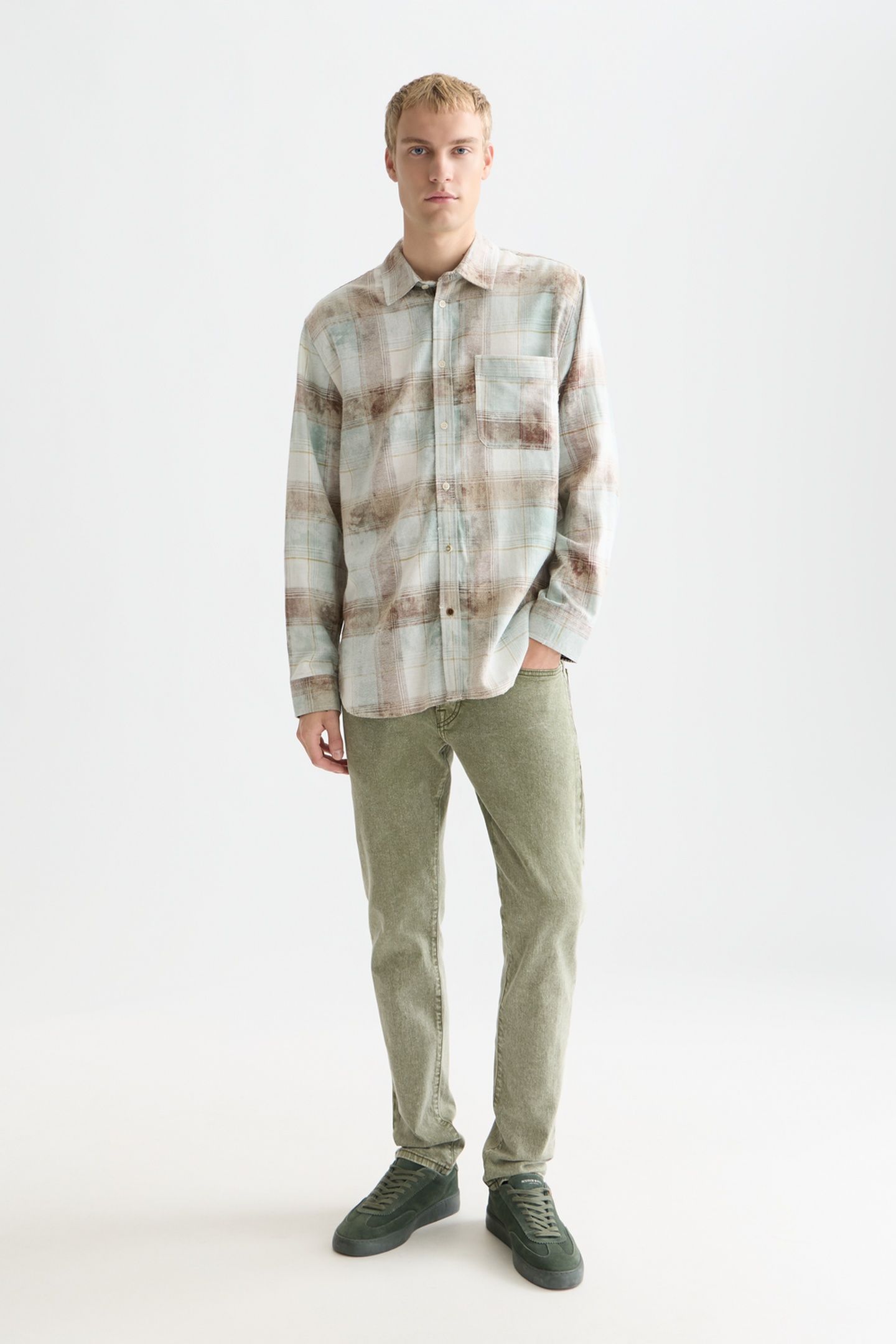 WASHED CHECK RELAXEDFIT SHIRT NAVY 3