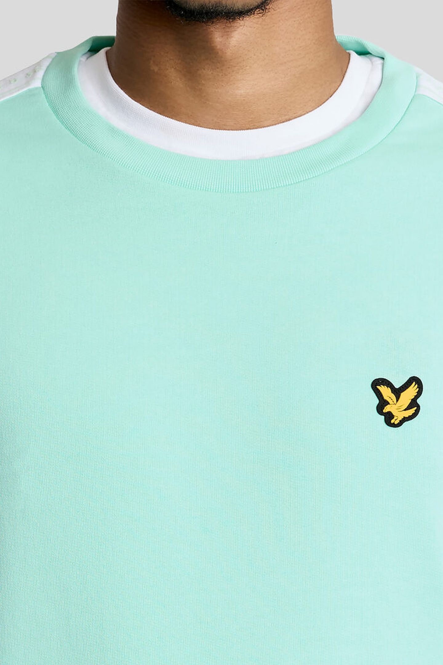 JACQUARD TAPE CREW NECK COOL MINT 5