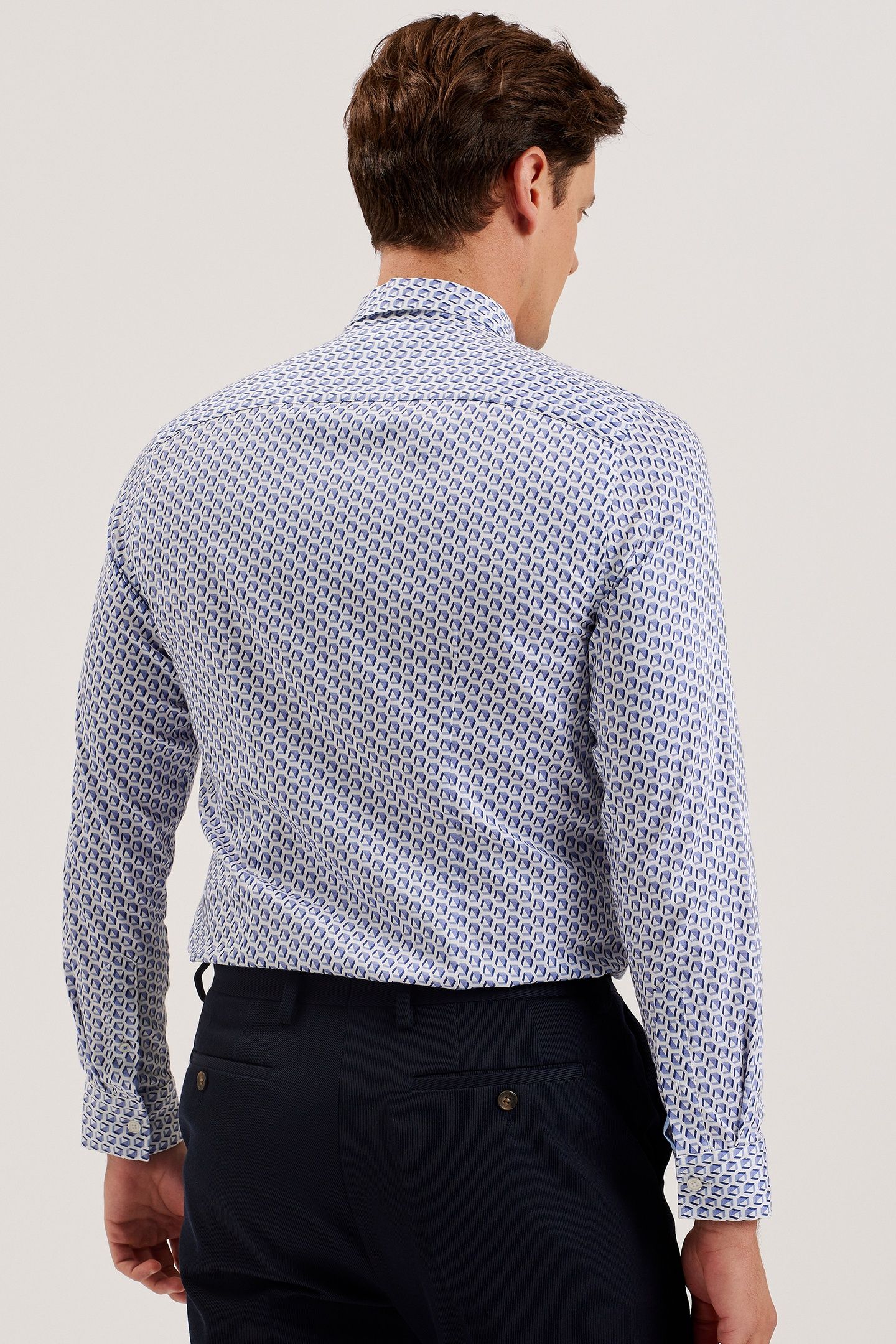 JOSHHY LS SLIM HEX GEO SHIRT BLUE 2