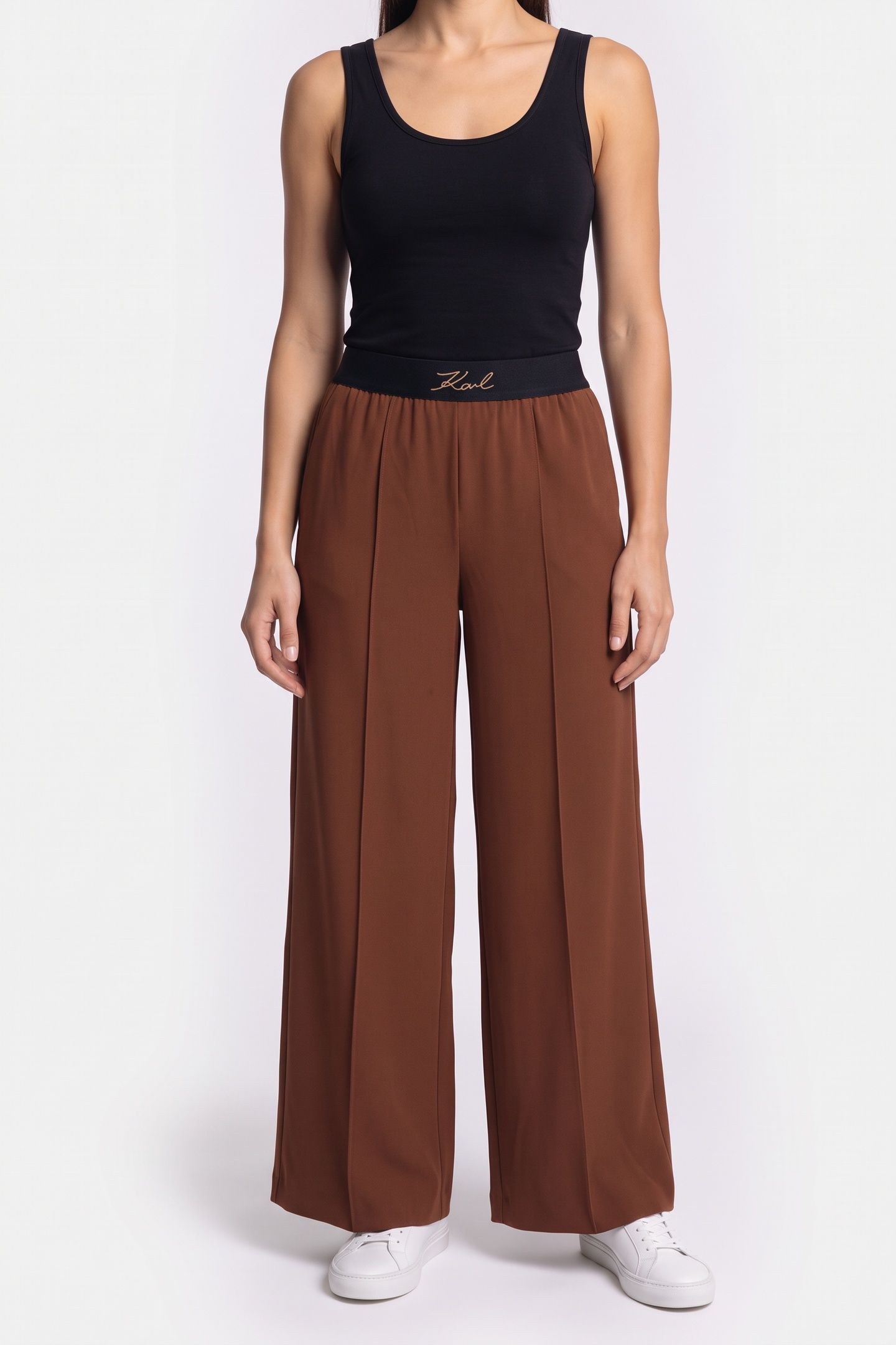 CADY ELASTIC WAIST PANTS FRIAR BROWN 1