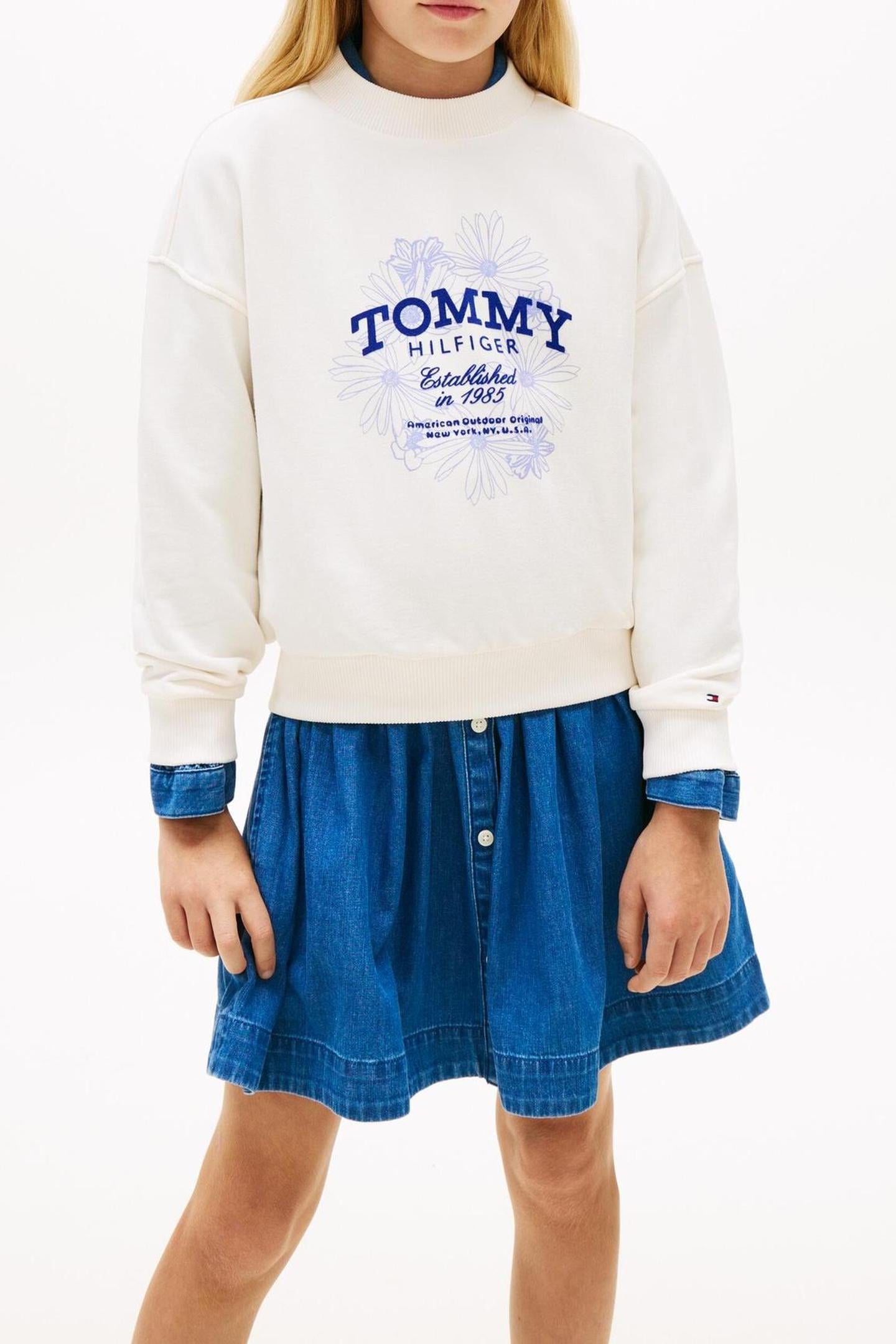 GIRLS TOMMY FLOCK FLOWER CREW ANCIENT WHITE 2