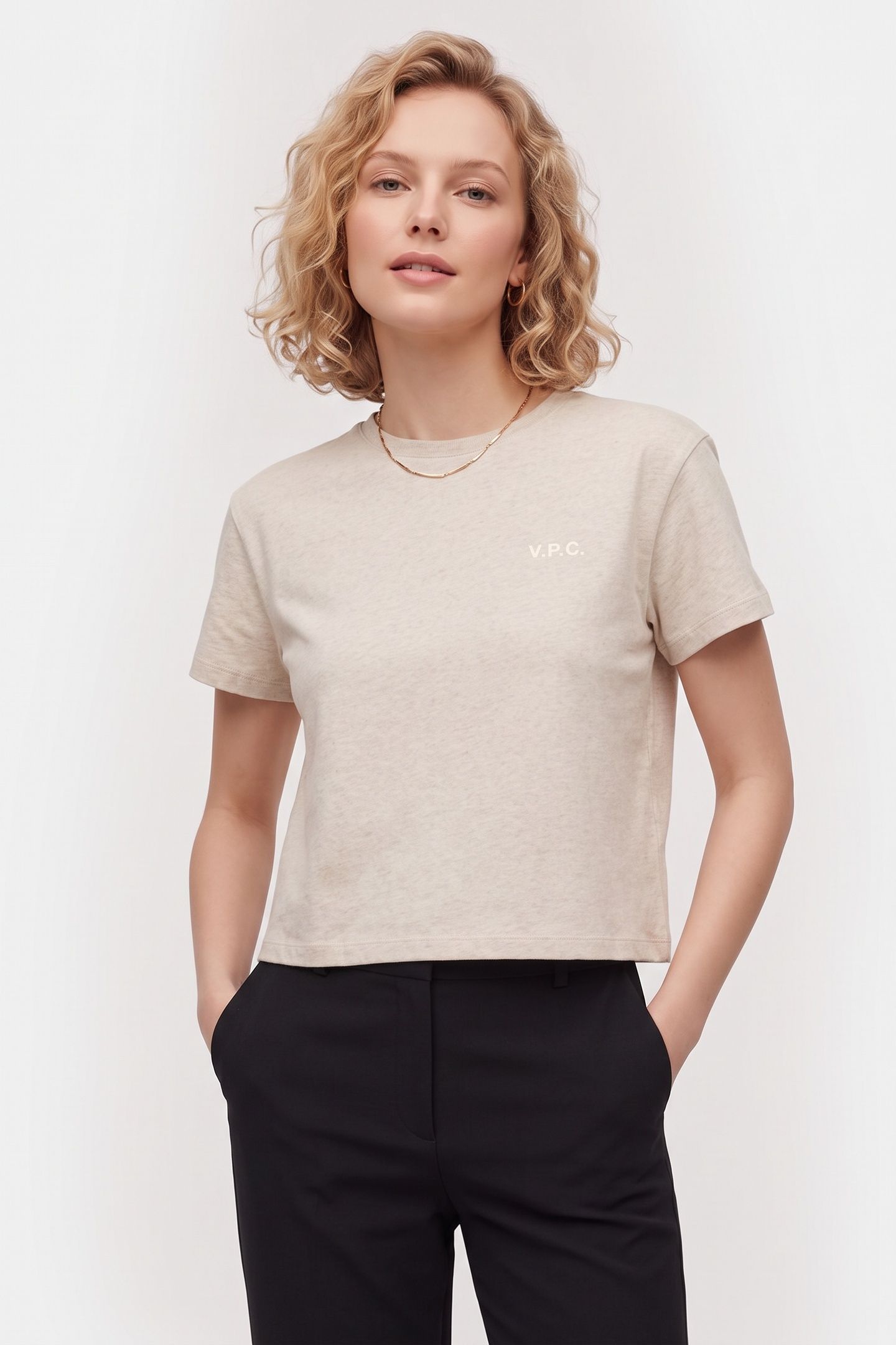 T-SHIRT BOXY SMALL HEATHERED ECRU/ECRU 2