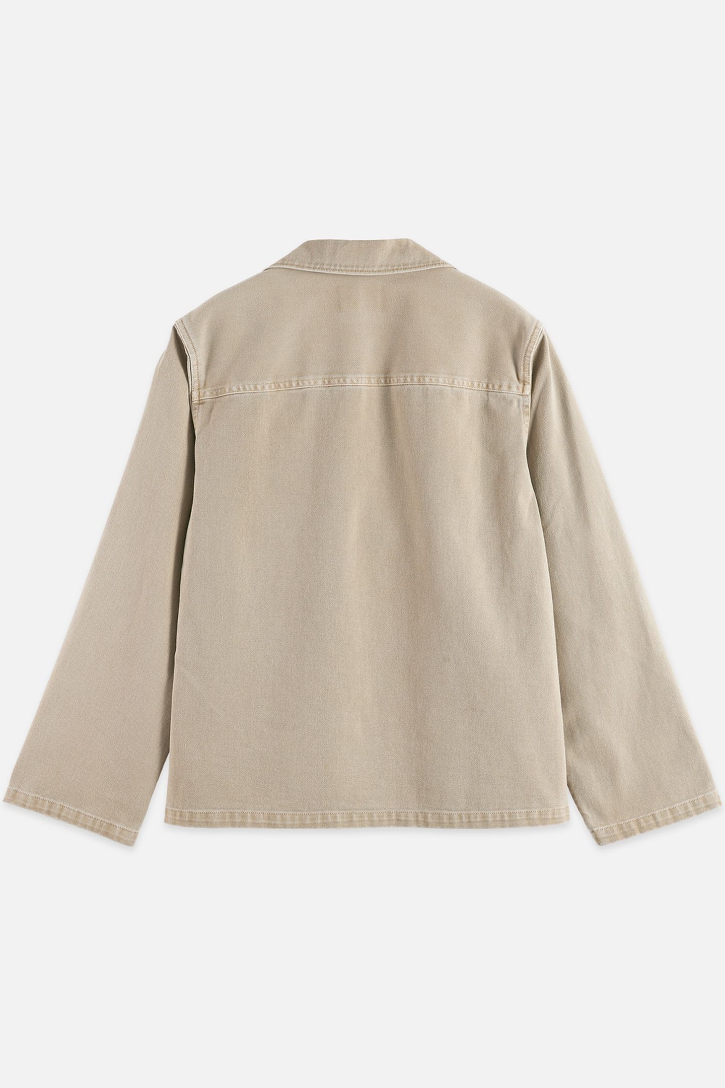 HALF CLOSURE WASHED OVERSHIRT WHITE TRADITIONAL 5