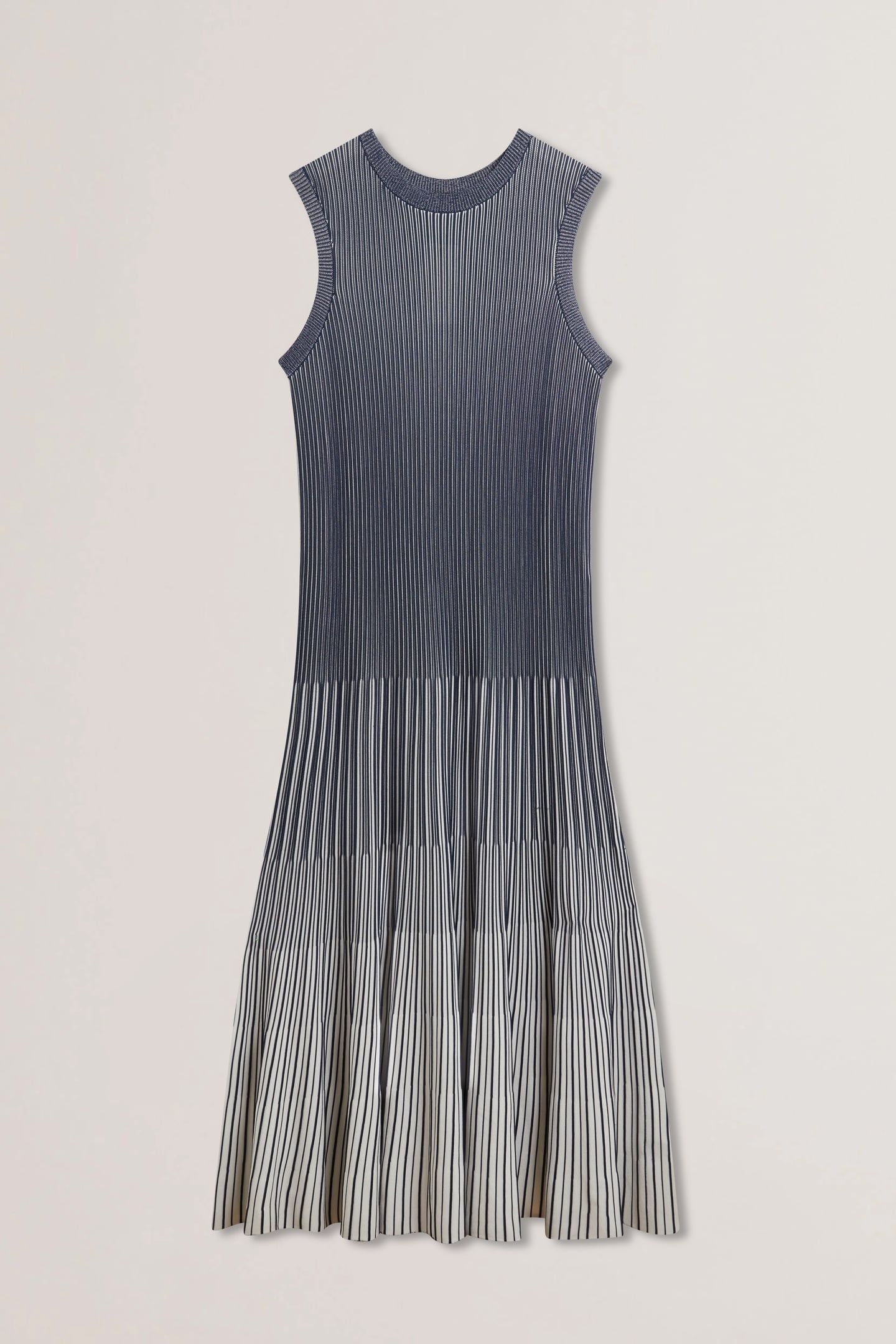 DILYLAA TEXTURED STRIPE KNITTED DRESS NAVY 3