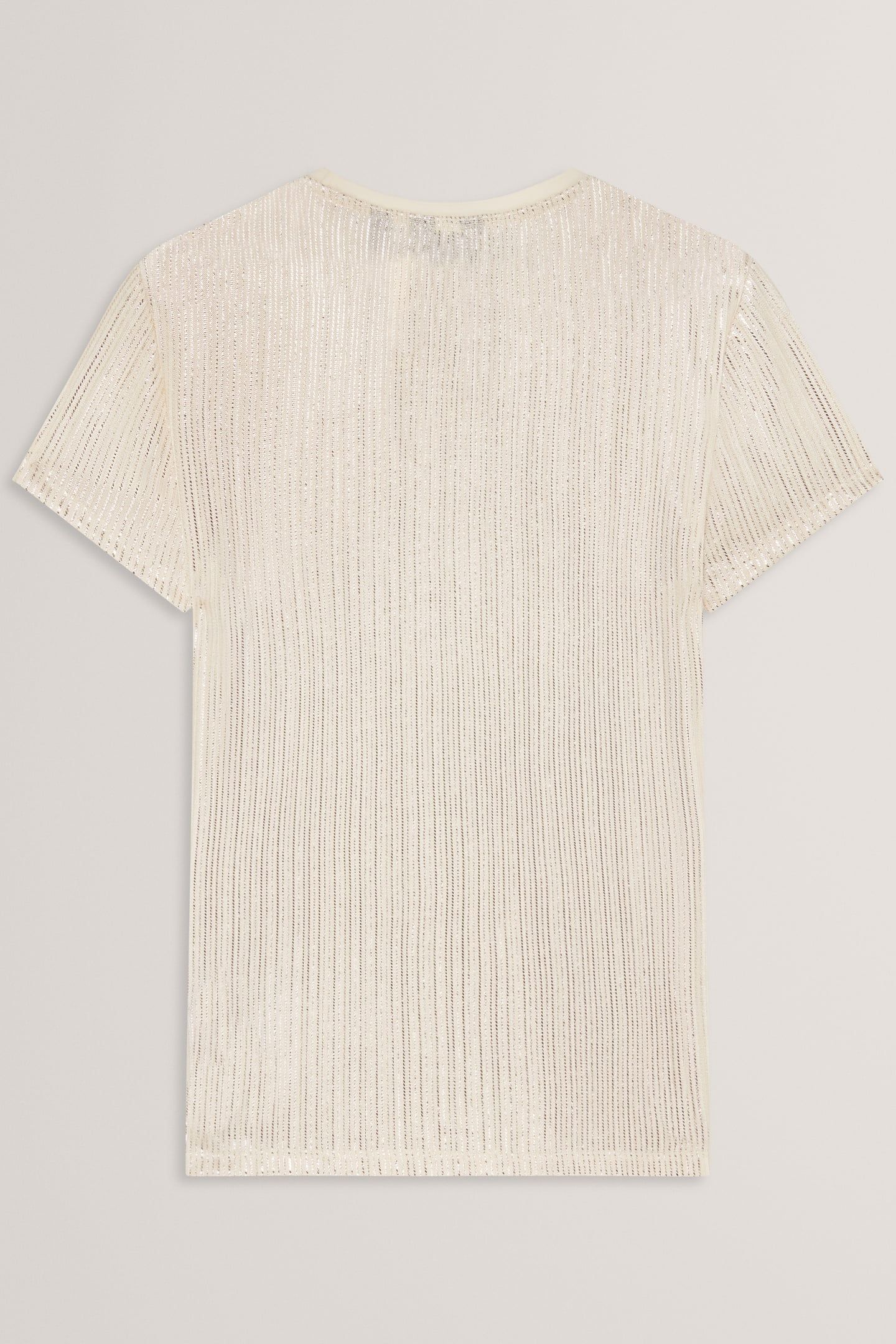 METALLIC SHORT SLEEVE CREW NECK TEE GOLD 4
