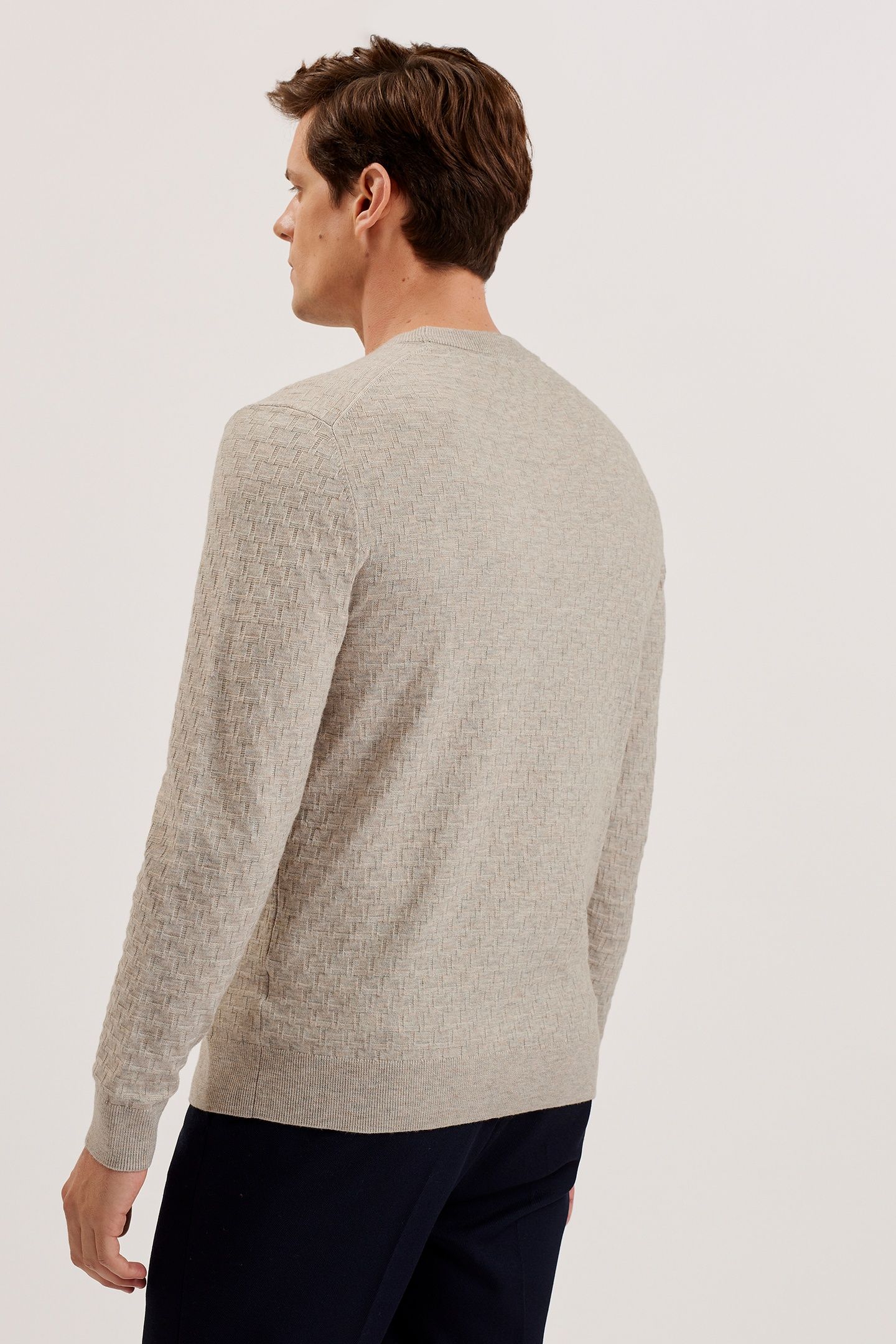 LOUNG LS T STITCH CREW NECK TAUPE 2