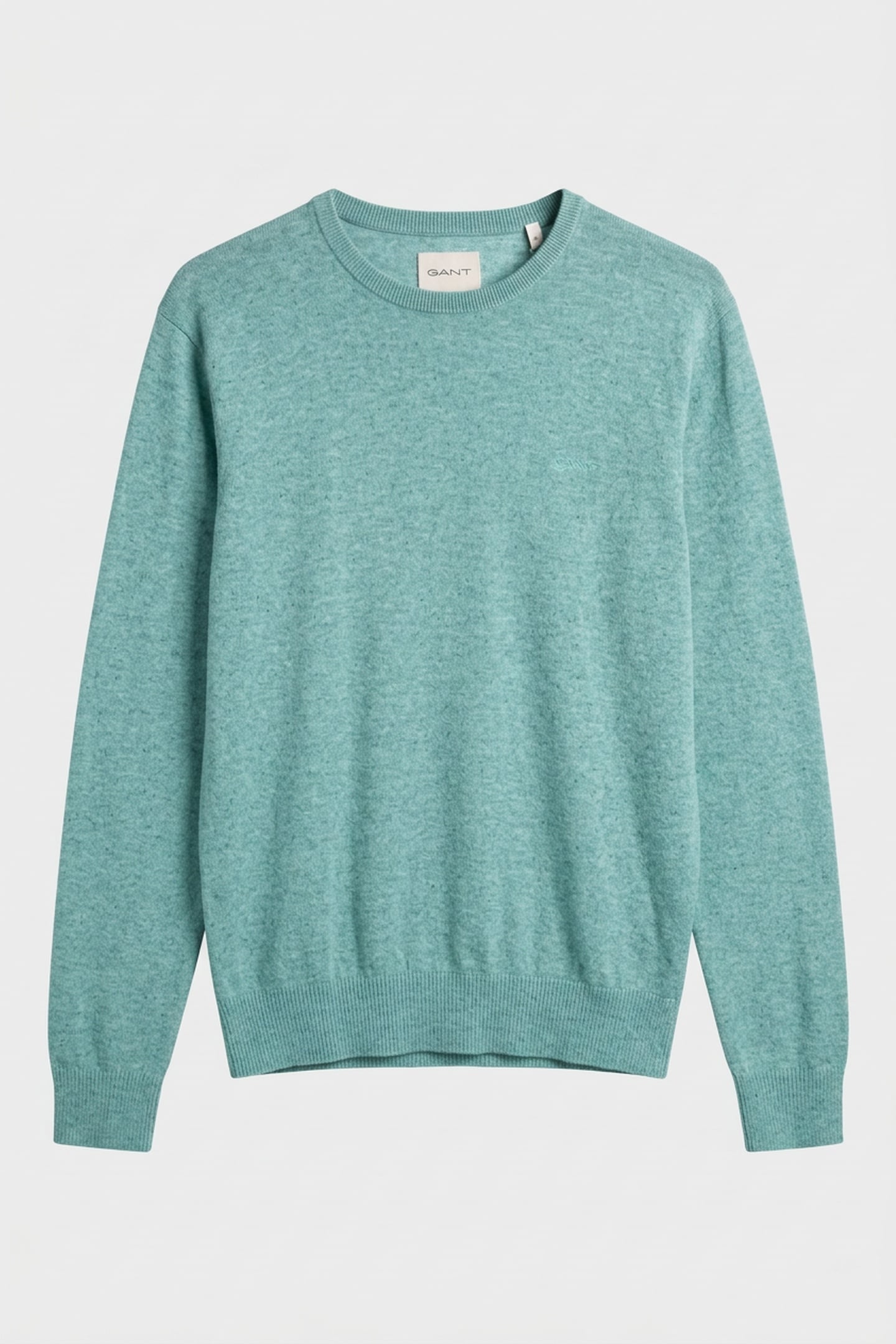 SLUB COTTON LINEN C-NECK OCEAN GREEN MELANGE 3