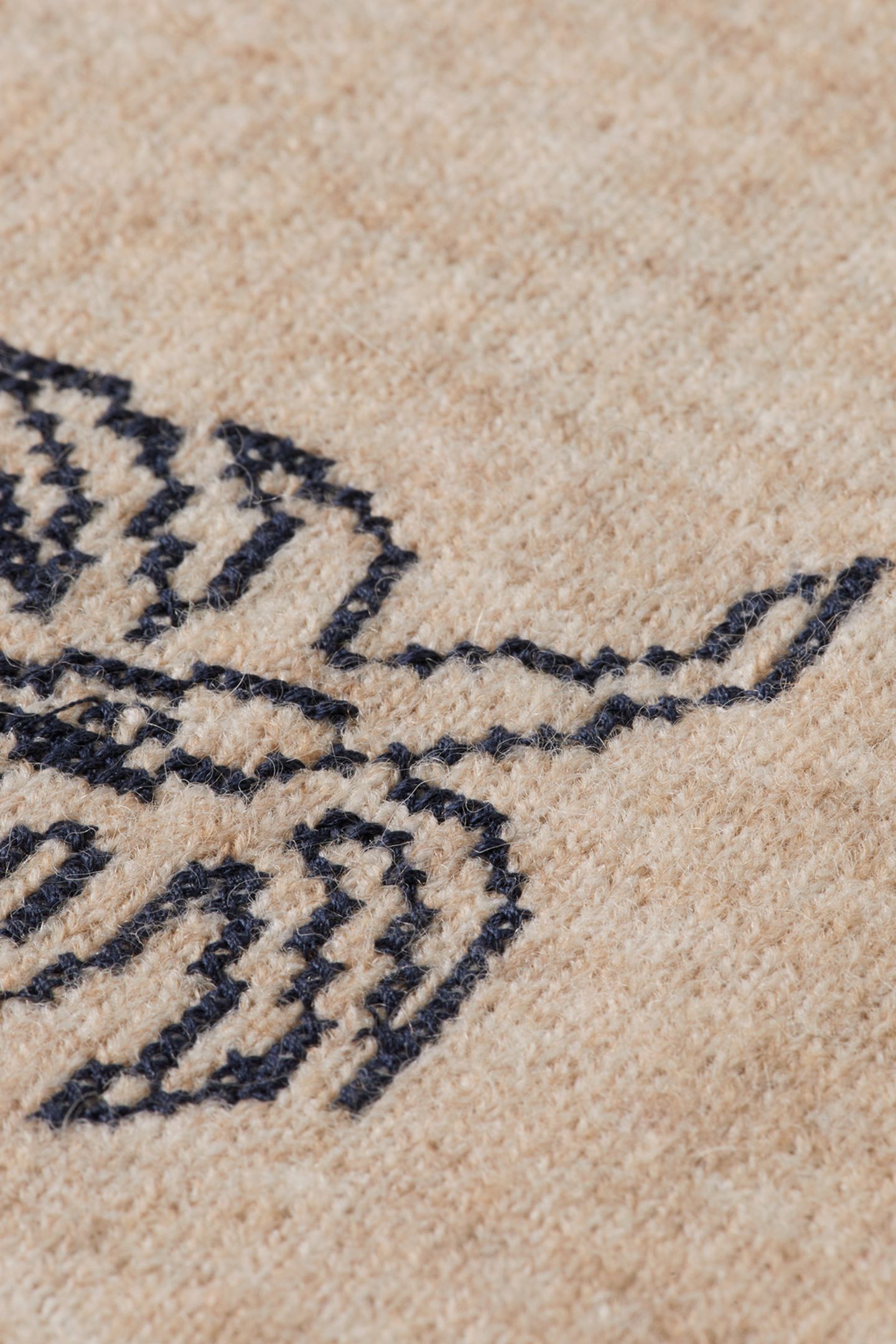 EMBROIDERED CREW NECK CARDIGAN OATMEAL MELANGE 7