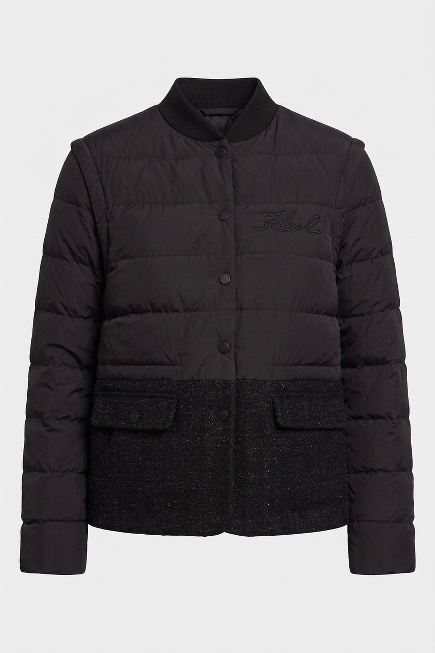 BOUCLE MIX TRANSFORMER JACKET BLACK 3