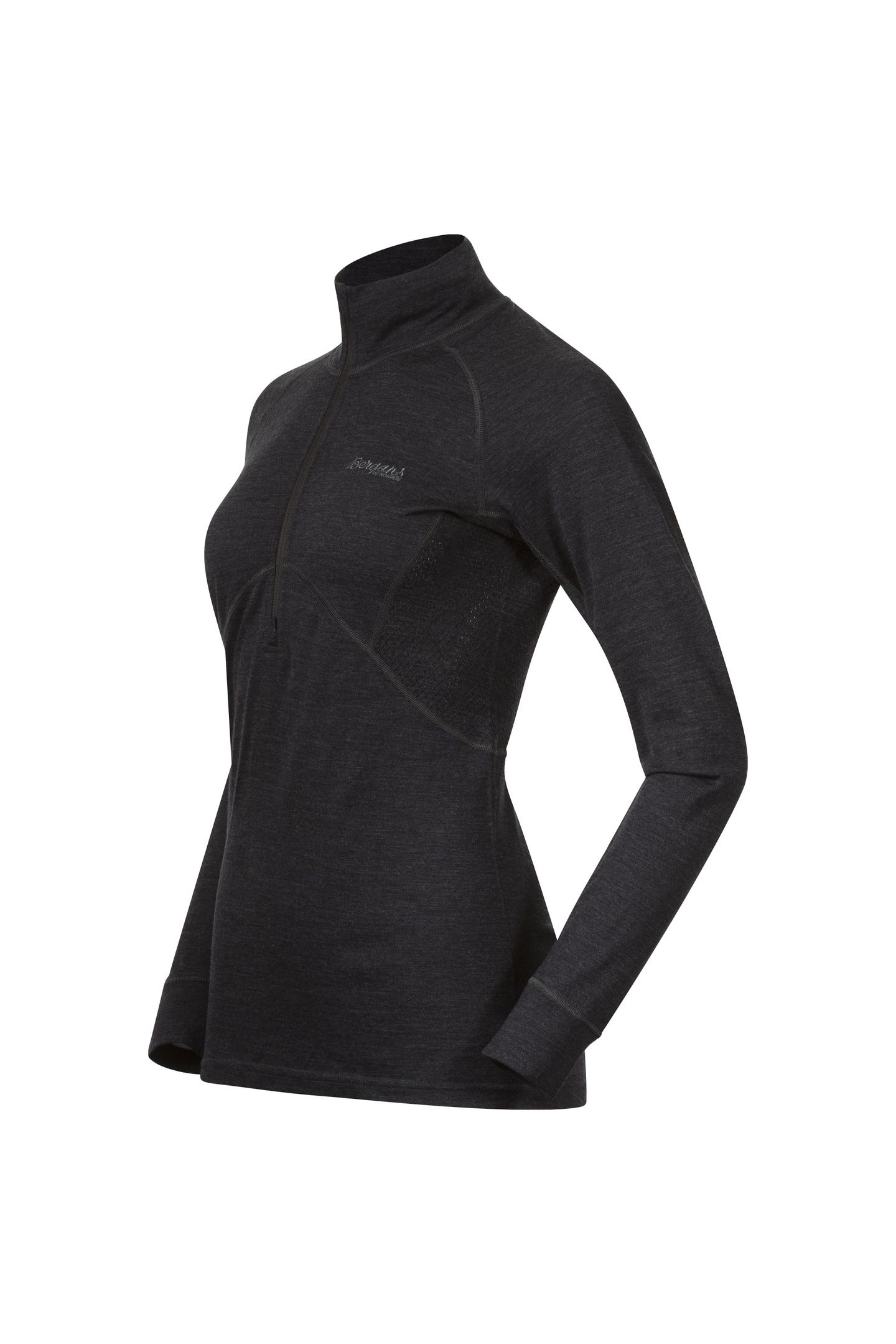 INNER:PURE W HALF ZIP SOLID CHARCOAL 3
