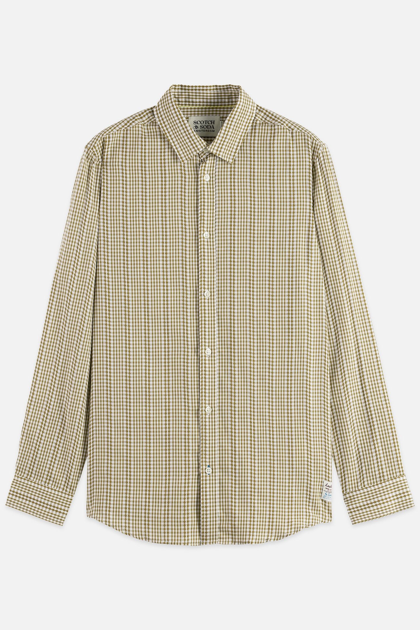 MICROCHECK COTTON POPLIN SHIRT DARK GREEN 4