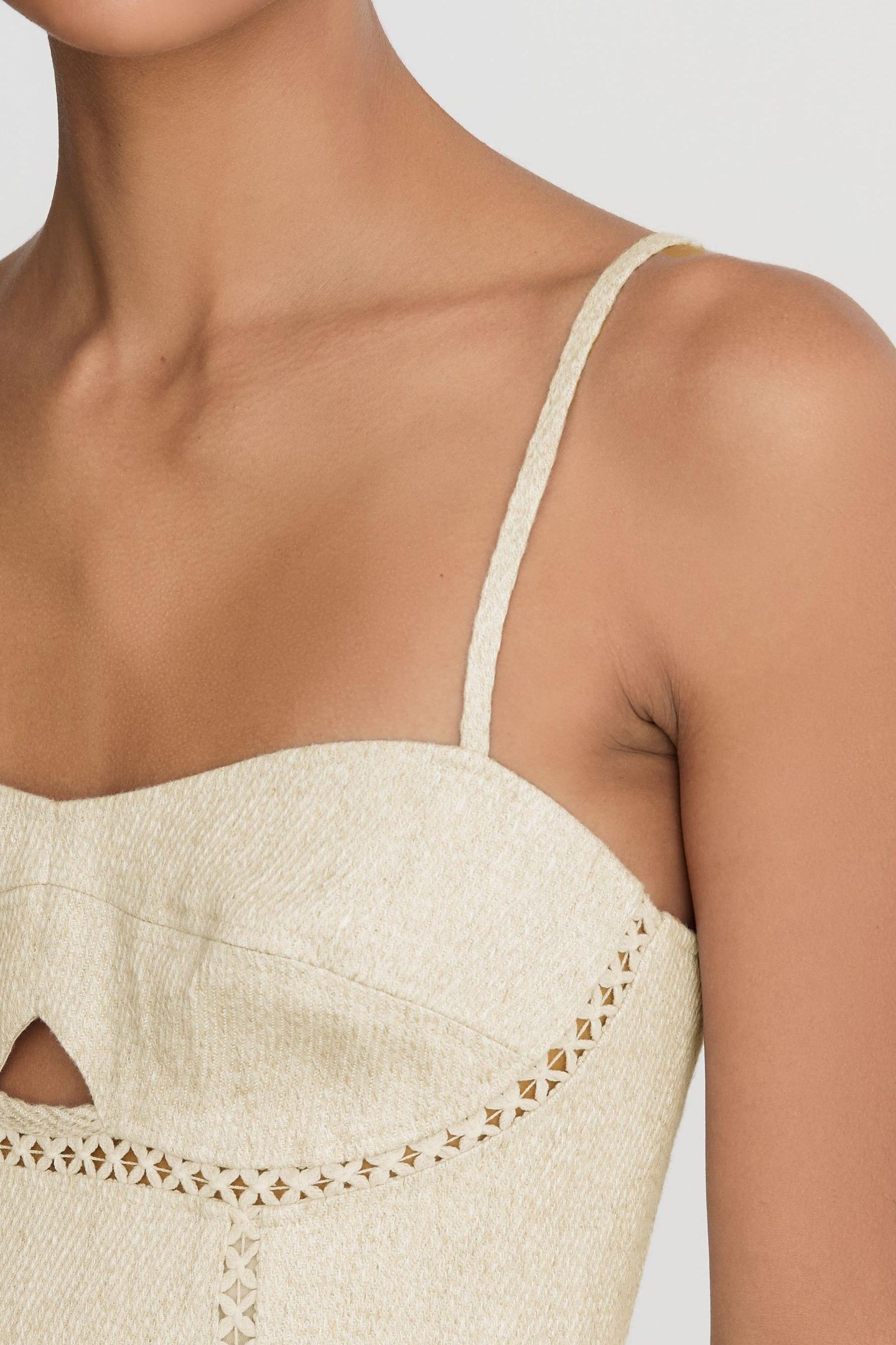LINEN BELTED MIDI DRESS NEUTRAL 5