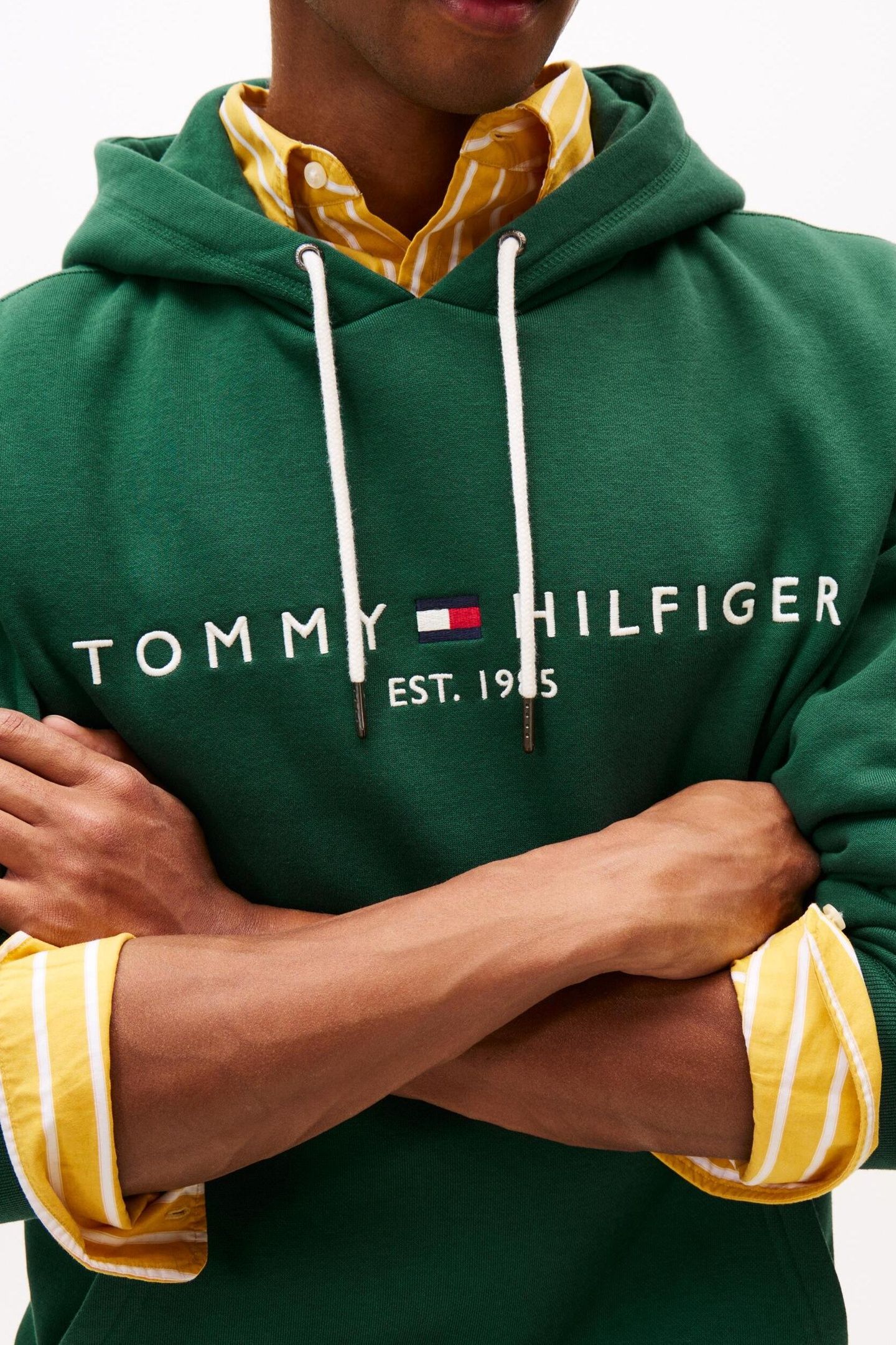 TOMMY LOGO HOODY ORNAMENTAL GREEN 7