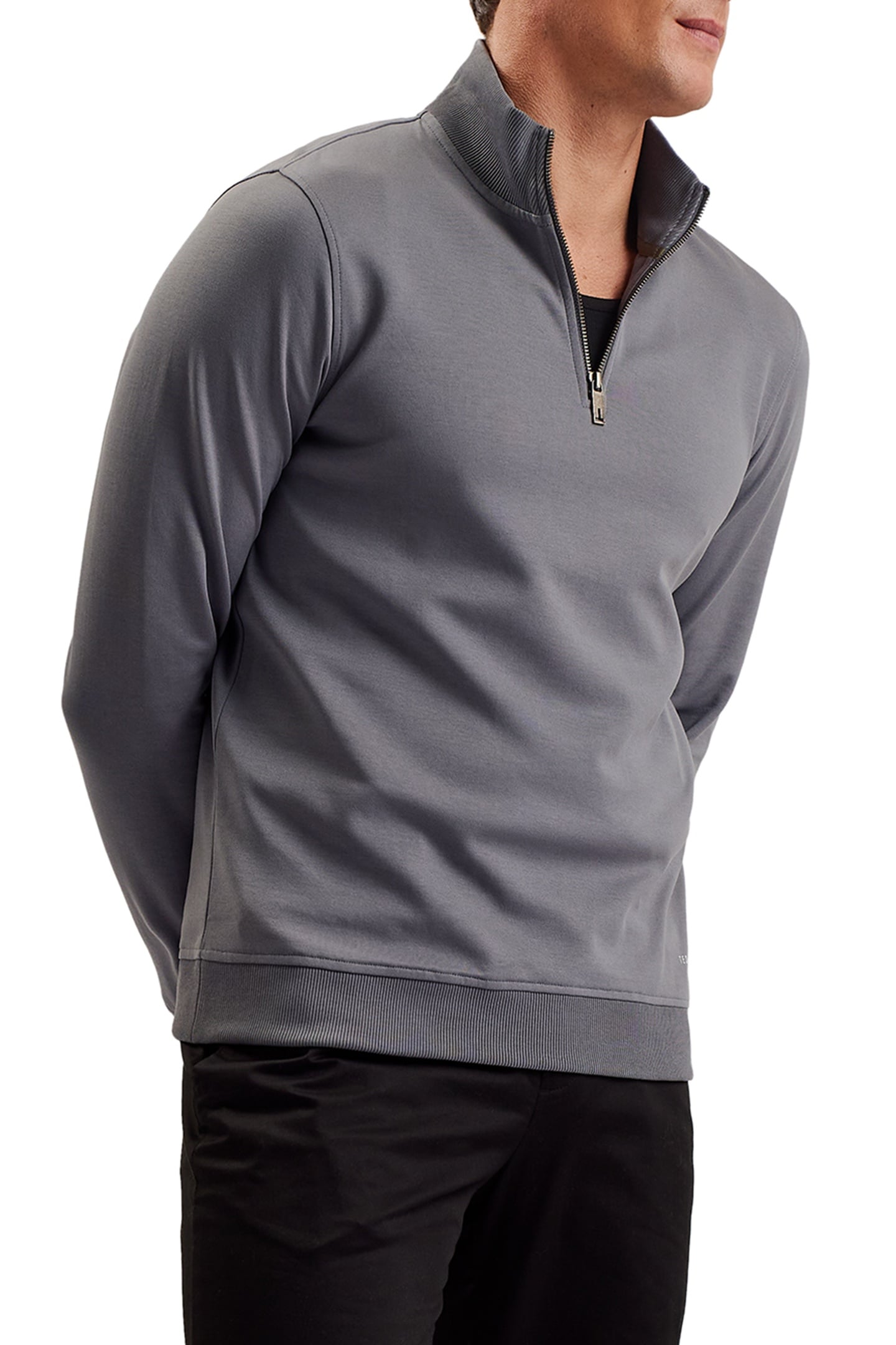 ANTRAM LS HALF ZIP FUNNEL NECK CHARCOAL 1