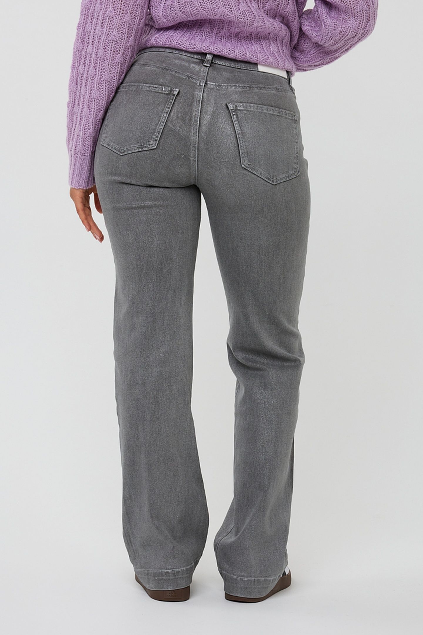 TROUSERS STRAIGHT METALLIC GREY 5