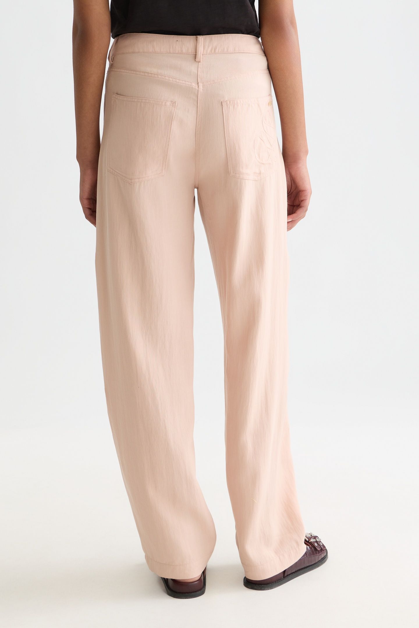 LOTUS - TWILL HIGH RISE BARREL LEG PANTS ROSE DUST 2