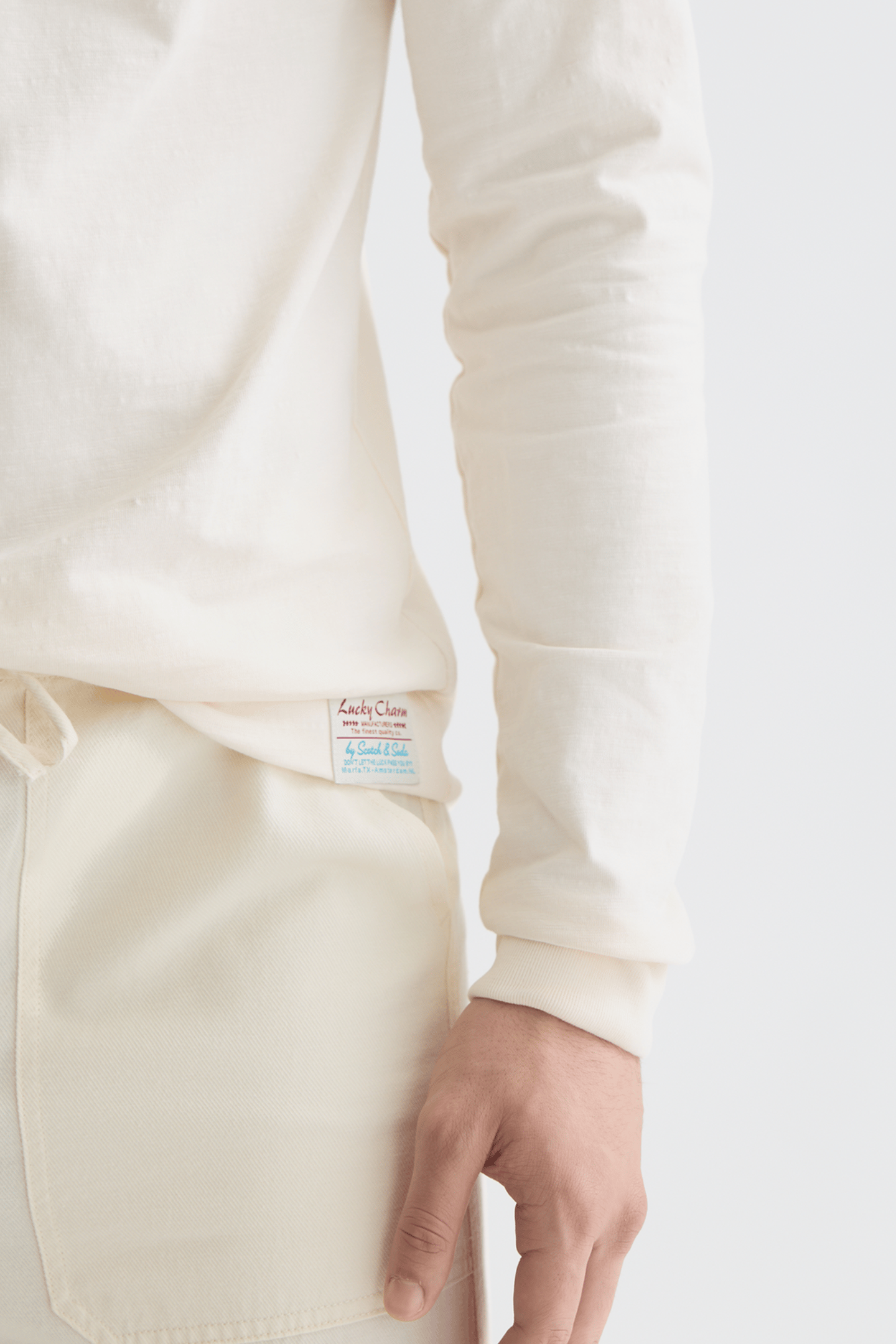 HENLEY SLUB YARN REGULARFIT LONGSLEEVED TSHIRT LIGHT BEIGE 6