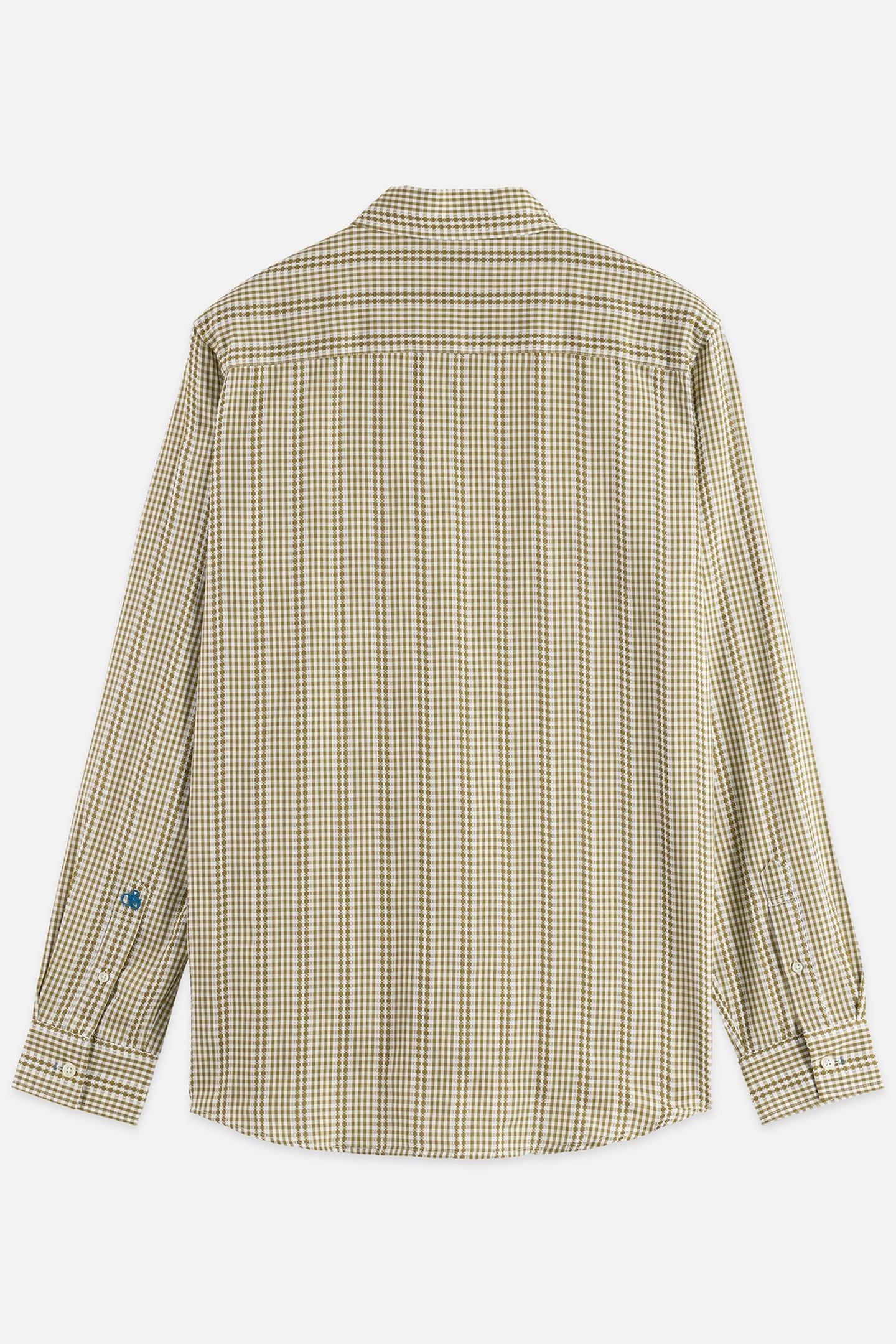 MICROCHECK COTTON POPLIN SHIRT DARK GREEN 5