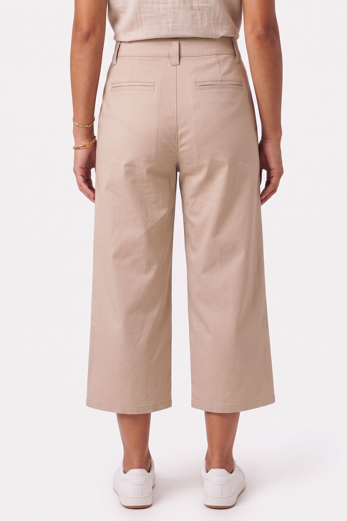 COTTON CROPPED CHINO PANTS WARM SAND 2