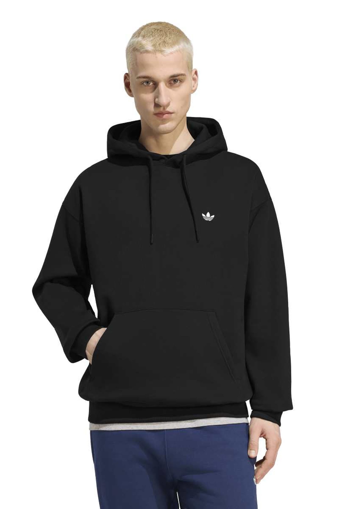 TREFOIL ESSENTIALS LOOSE HOODIE BLACK 1