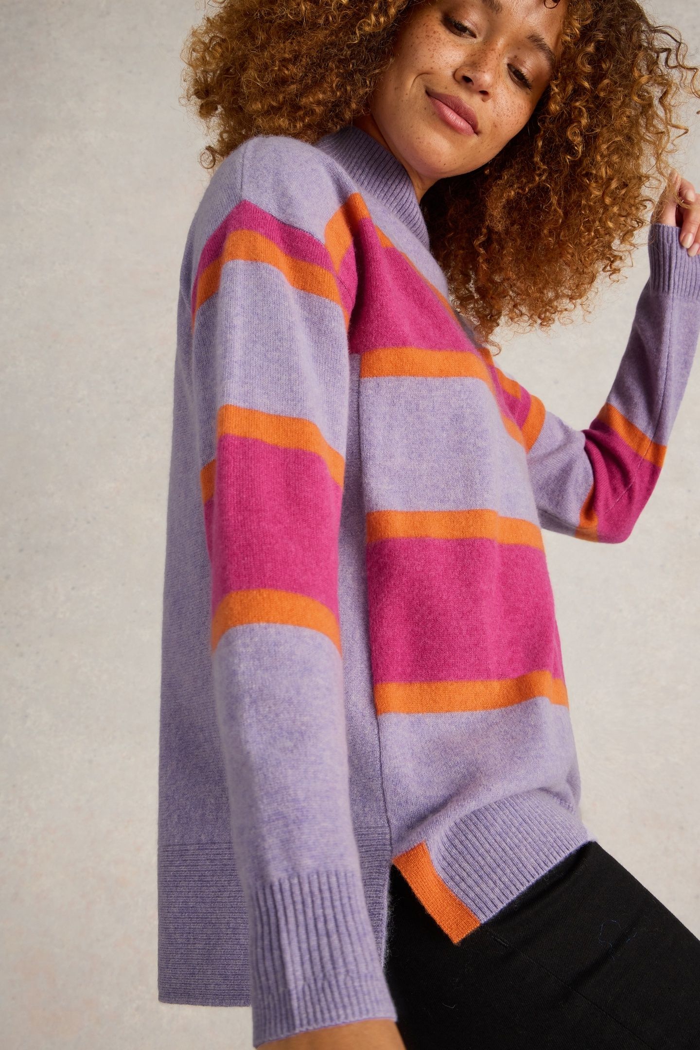 HOLLY HIGH NK STRP CASH JUMP PURPLE MLT 1