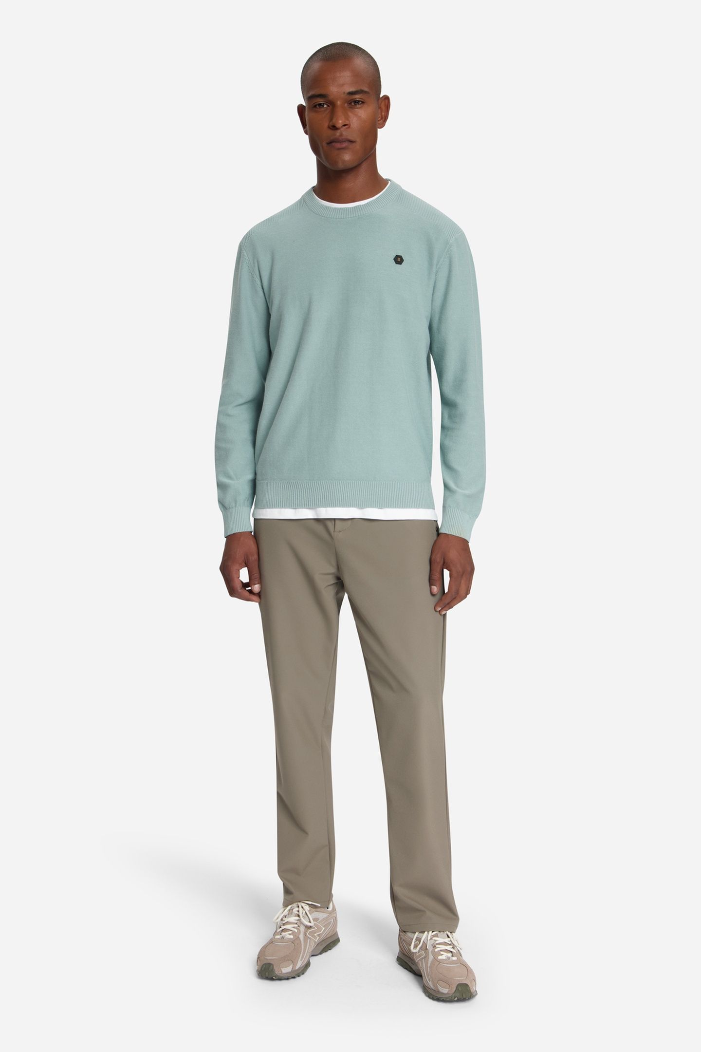 PULLOVER CREWNECK SHOULDER DETAIL DUSTY BLUE 3