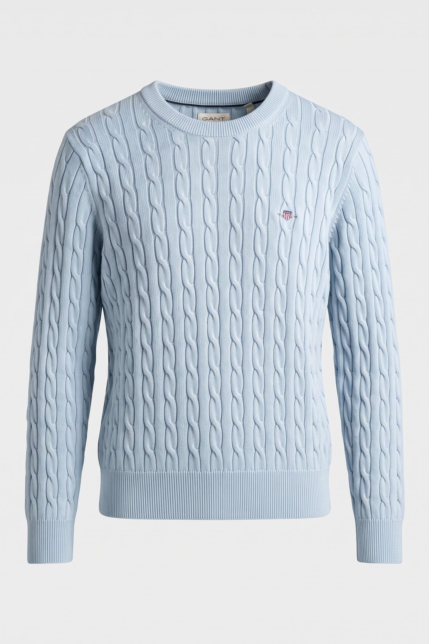 TEEN UNISEX SHIELD COTTON CABLE C-NECK CALMING BLUE 2