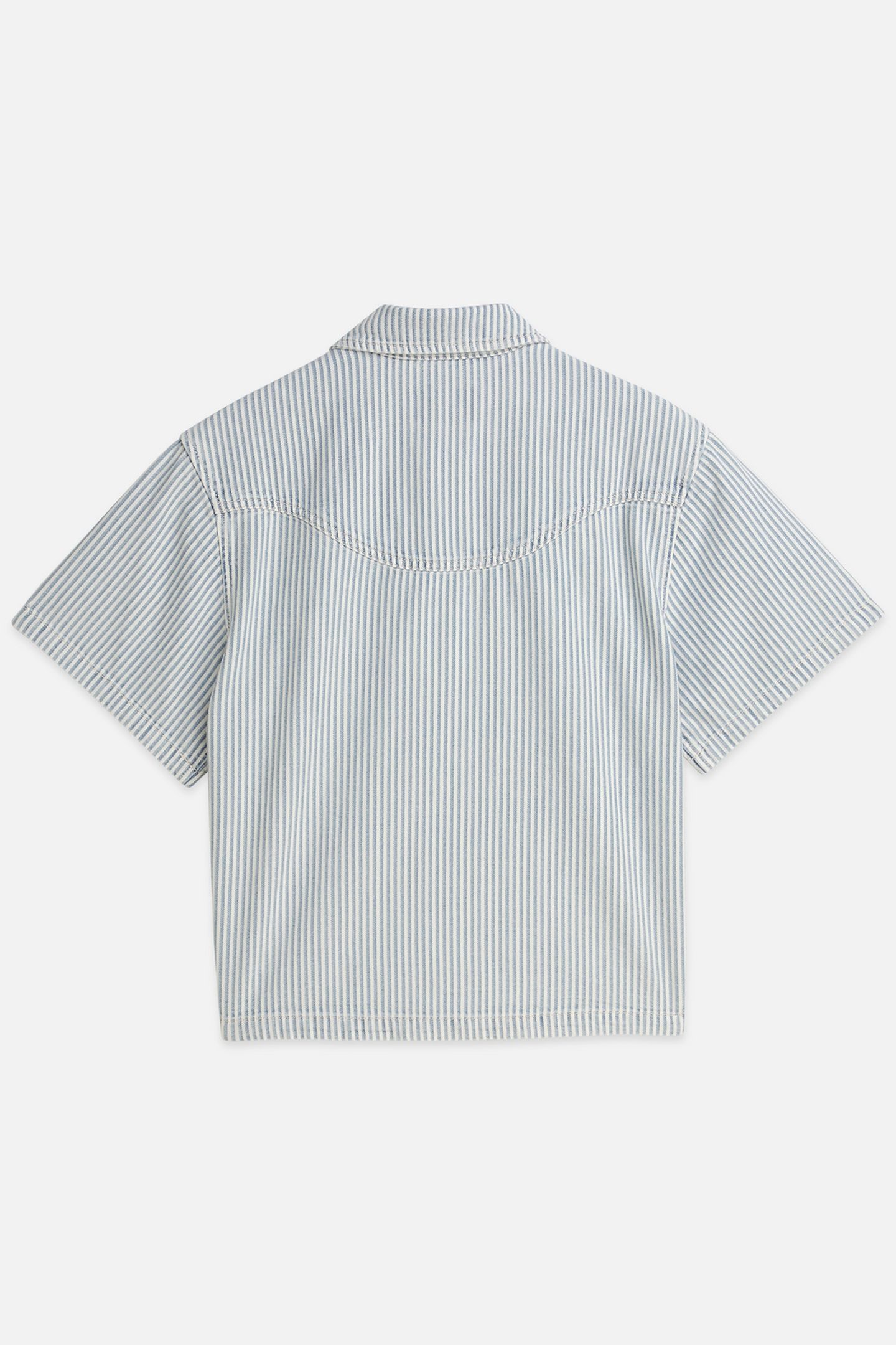 SHORT SLEEVE DENIM SHIRT INDIGO STRIPE 2