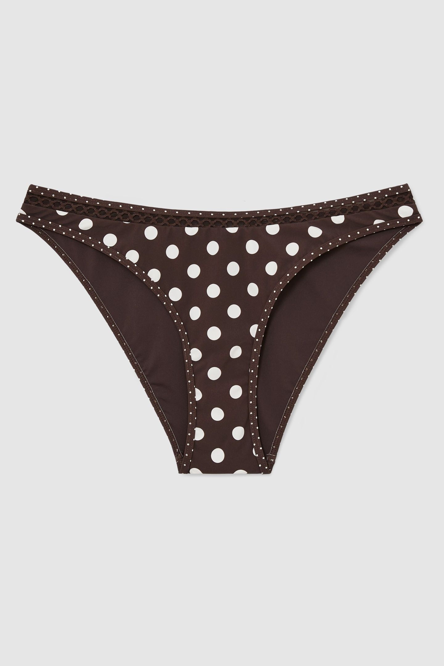 POLKA DOT PRINT BIKINI BOTTOM CHOCOLATE BROWN/IVORY 4