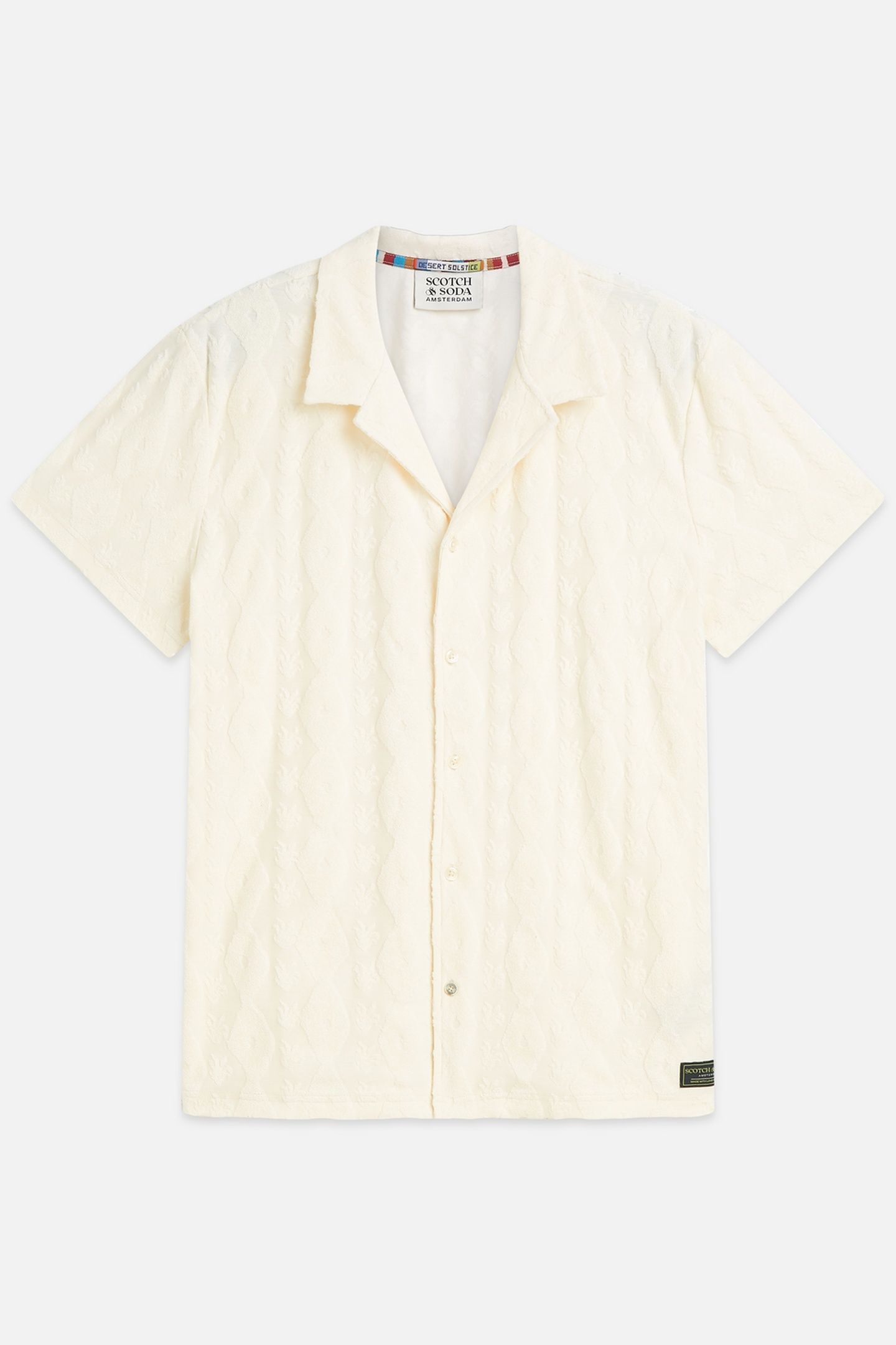 TERRY JACQUARD REGULAR-FIT SHORT-SLEEVED SHIRT WHITE TRADITI 4