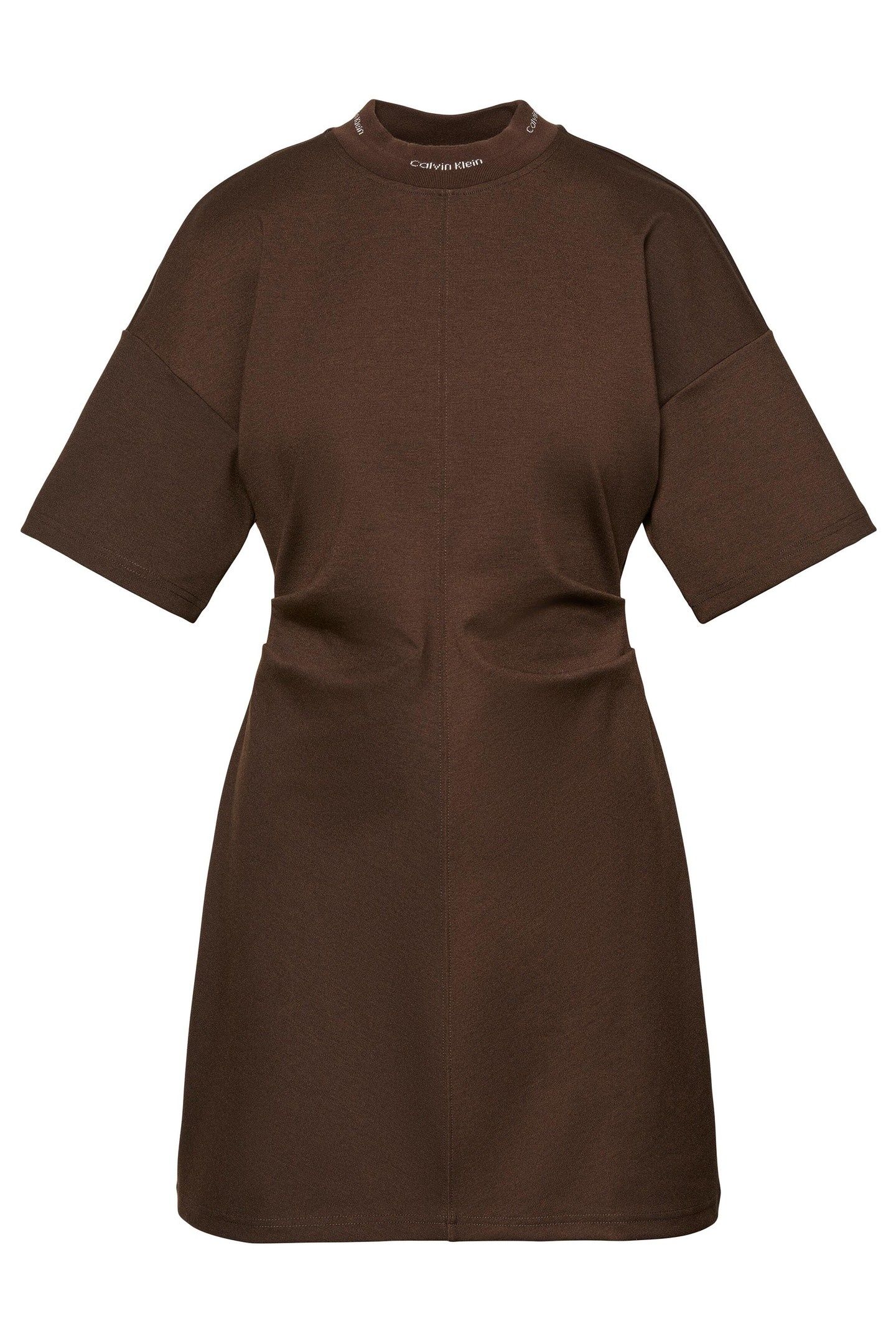 SS LOGO RIB INTERLOCK DRESS DARK COFFEE 5