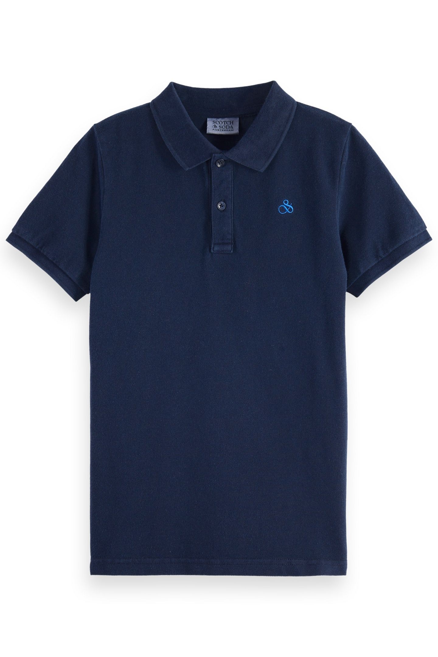 BOYS GARMENT DYED PIQUE POLO NAVY 1