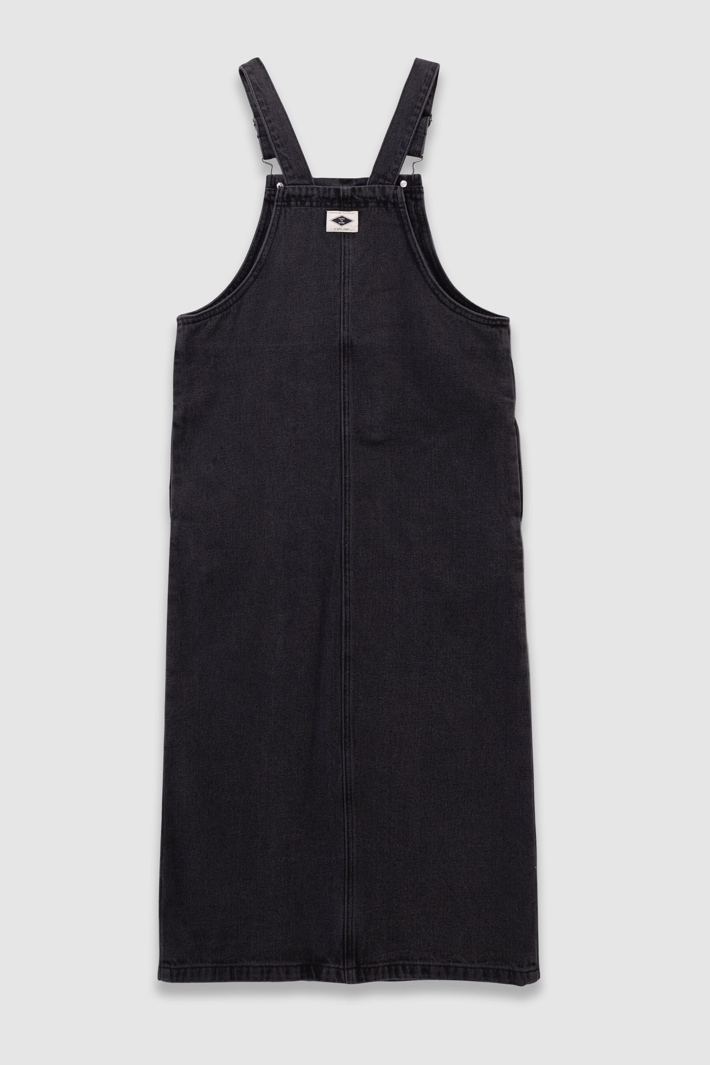 GIRLS’ GREY DENIM SPLIT MIDI DUNGAREE DRESS 1