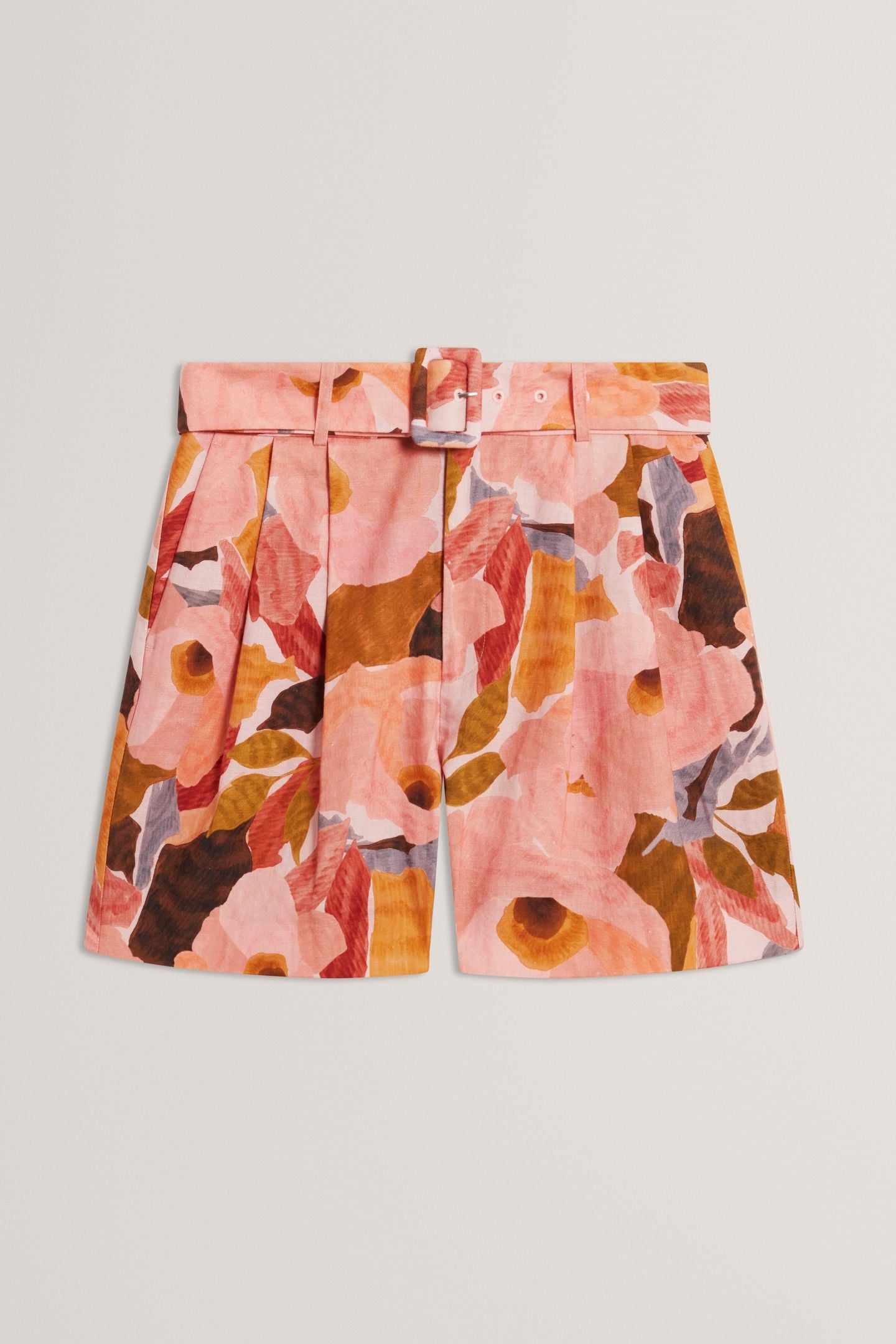PRINTED TAILORED SHORT CORAL 3