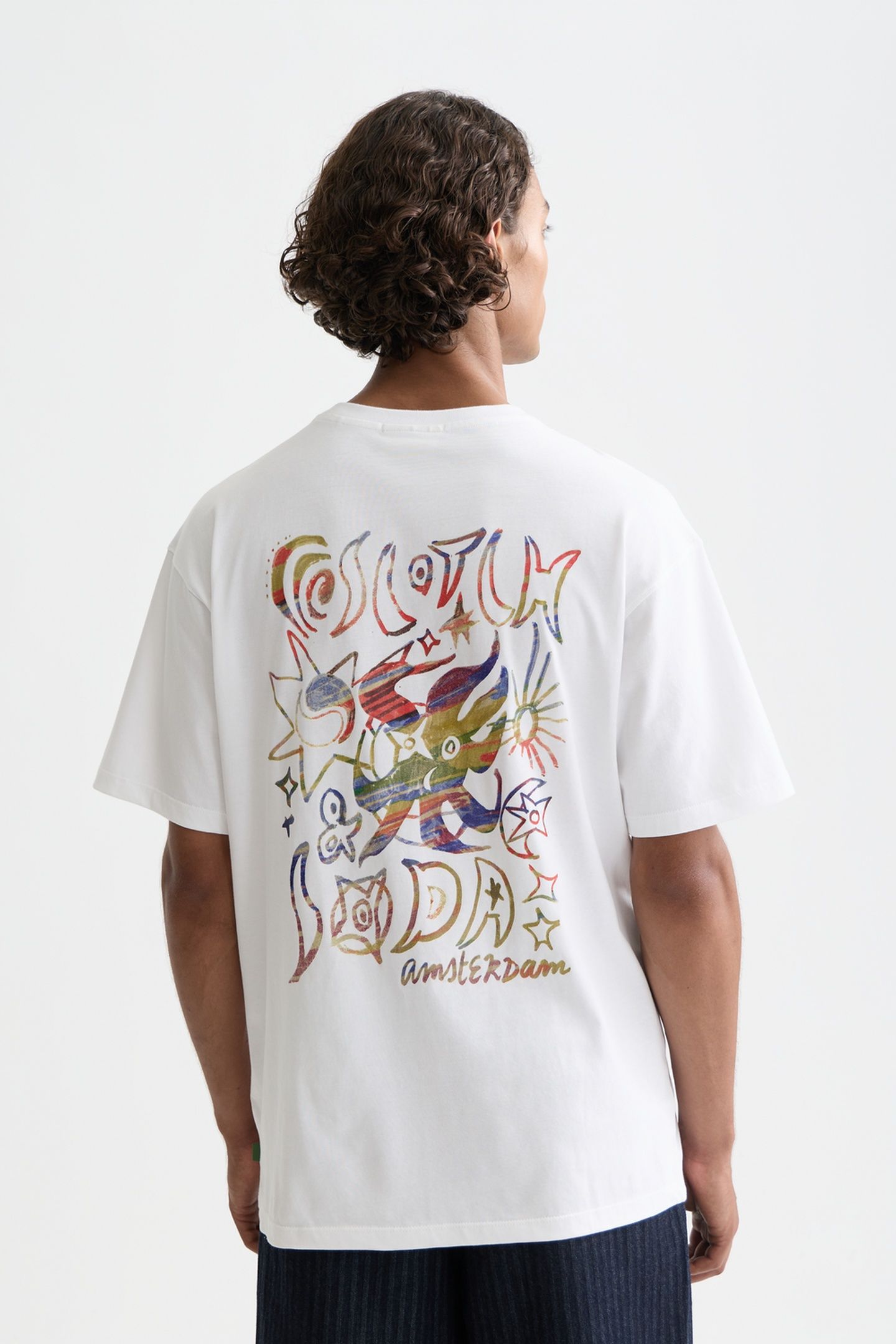 FRONT AND BACK ARTWORK RELAXED-FIT T-SHIRT WHITE/PASTEL 2