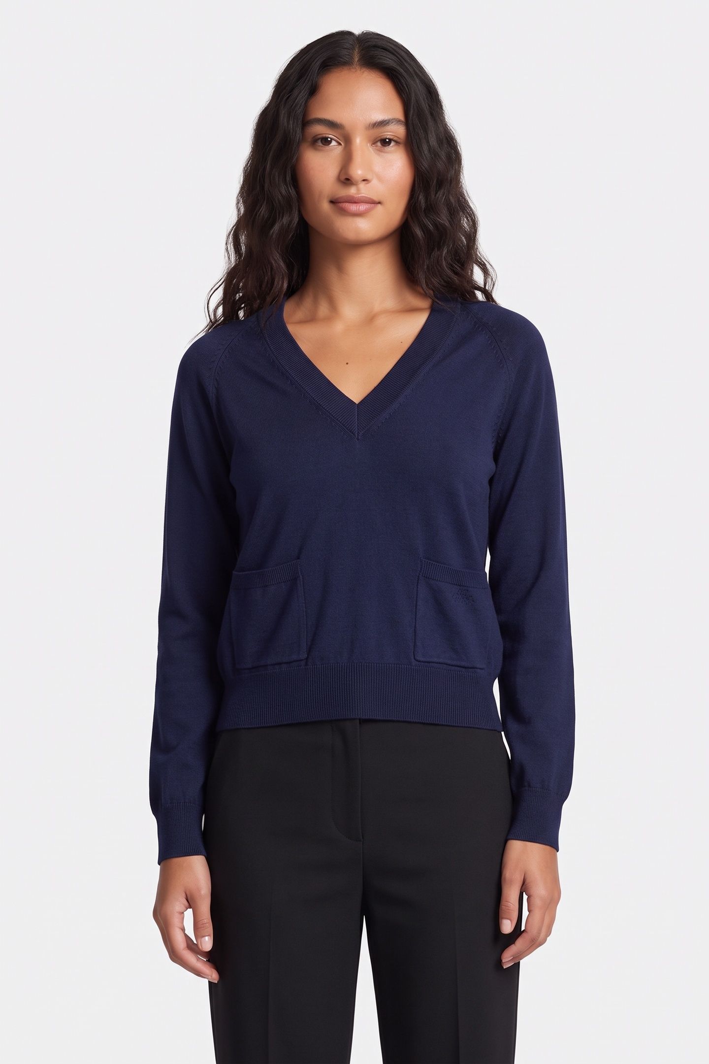 SWEATER V-NECK DARK NAVY 2