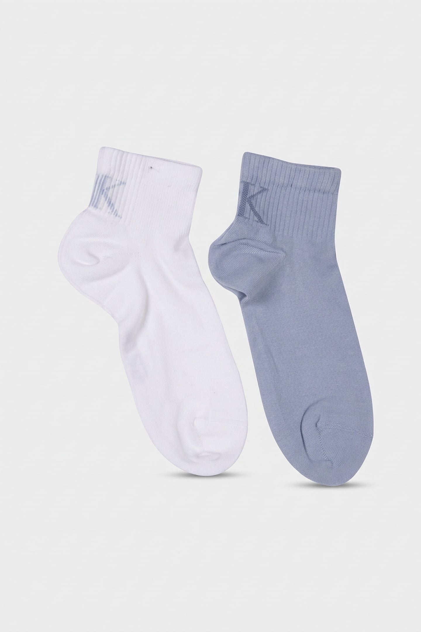 CKJ MEN QUARTER 2-PACK SOCKS WHITE/BLUE 3